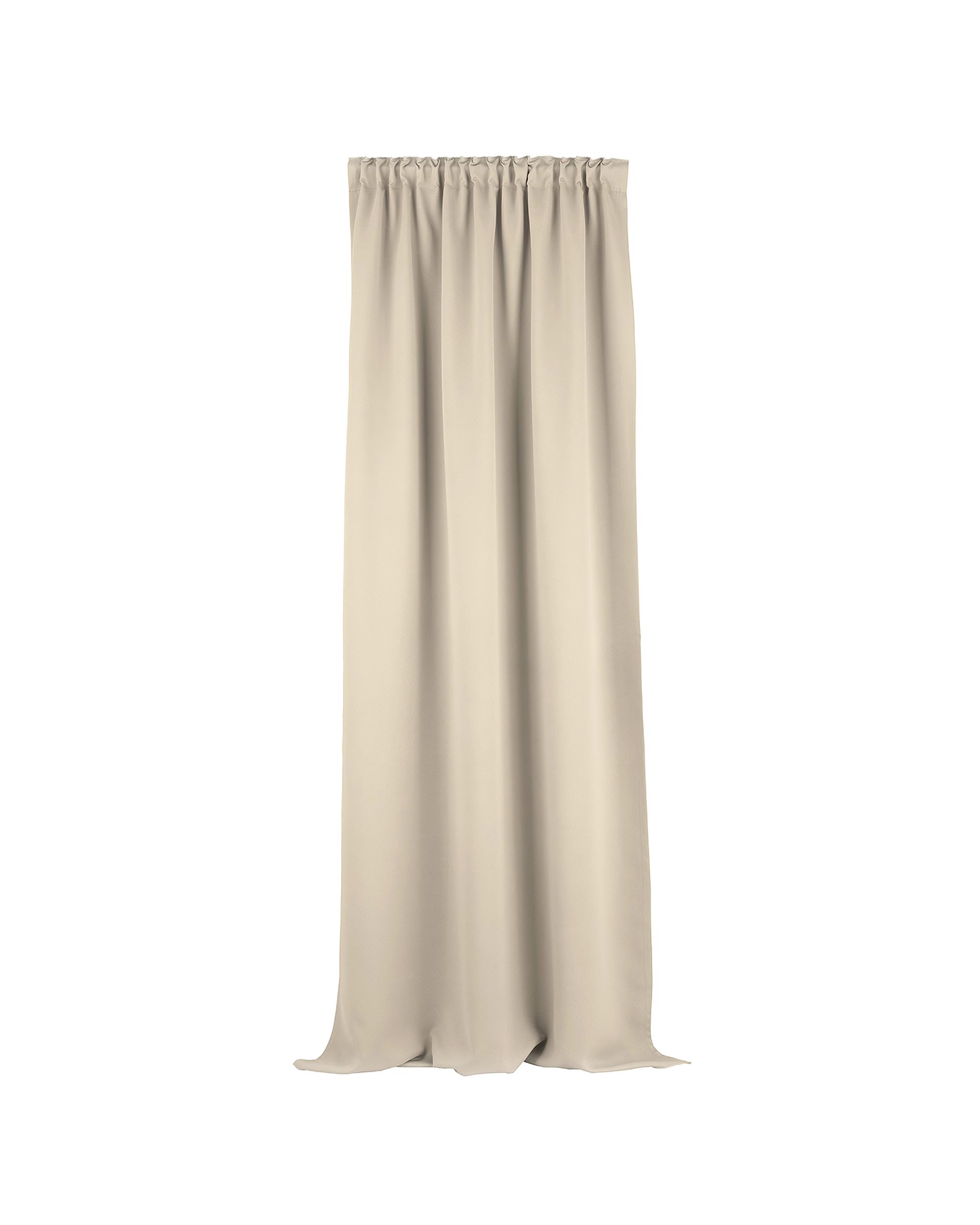 Ready made curtain BASIC on crease tape 140x280cm grey beige blackout 1 pc.