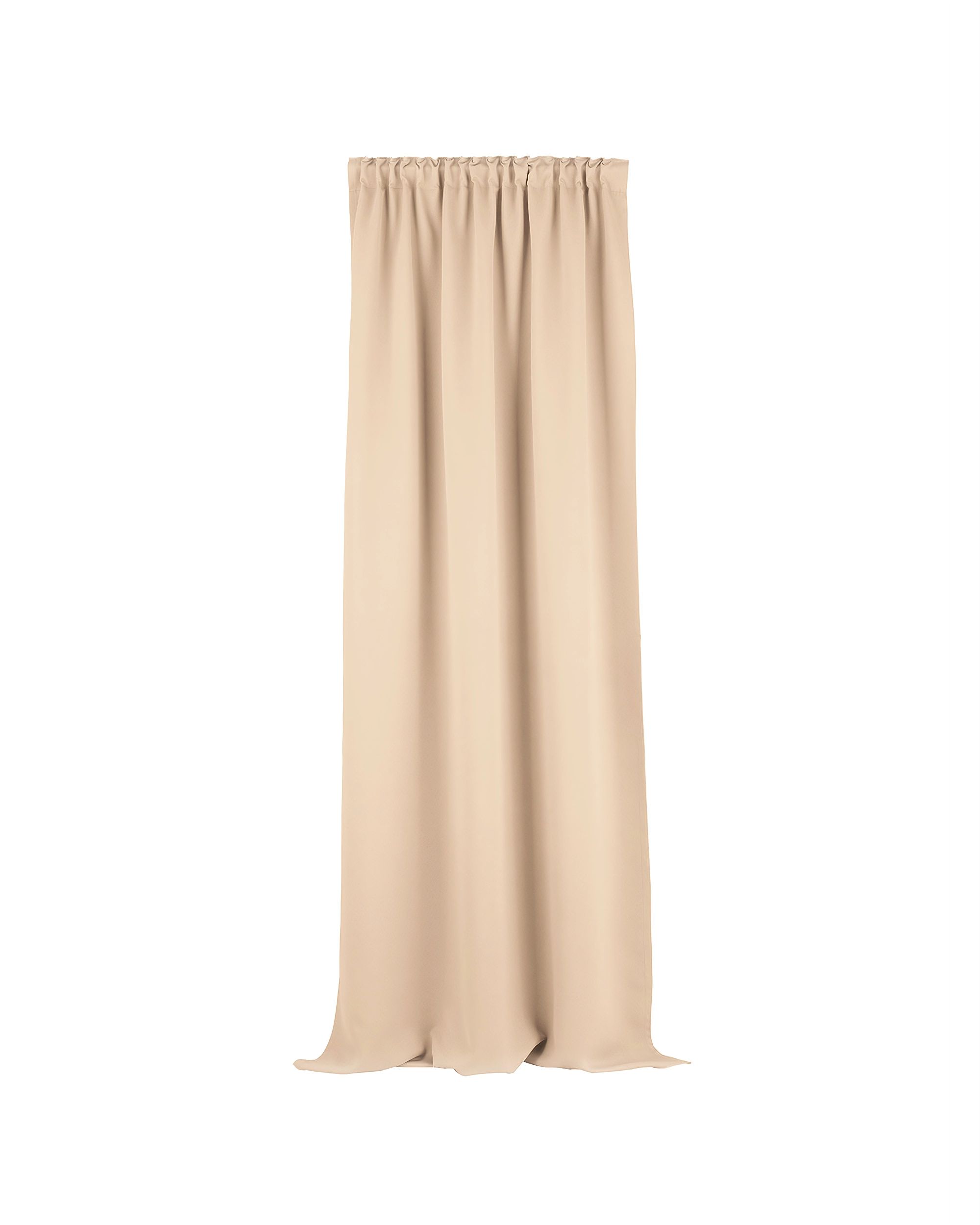 Blackout pencil pleat curtains tape cream beige 140 x 280cm 1 pc.