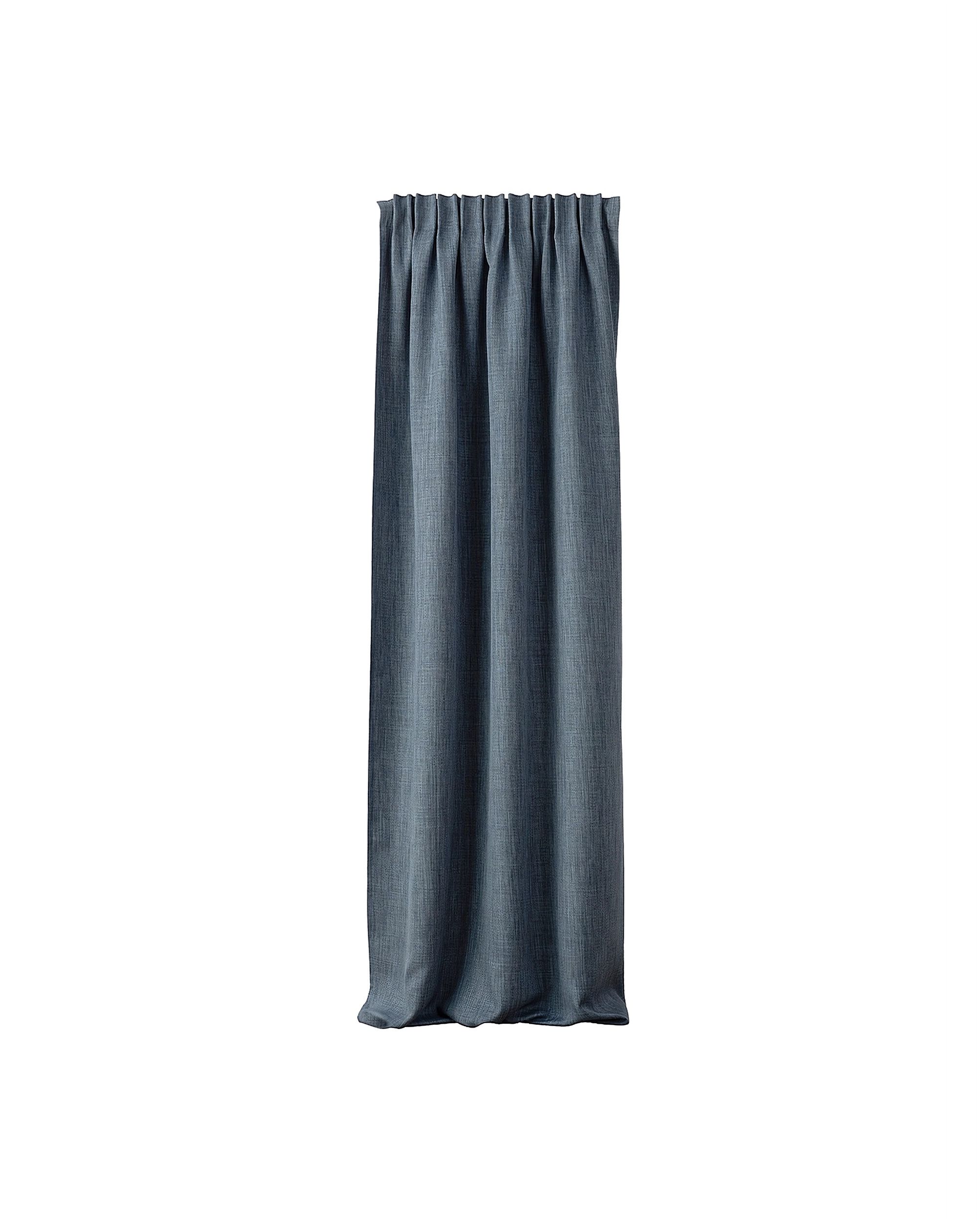 Blackout pencil pleat curtain textured dark blue 140 x 280 cm 1 pc.