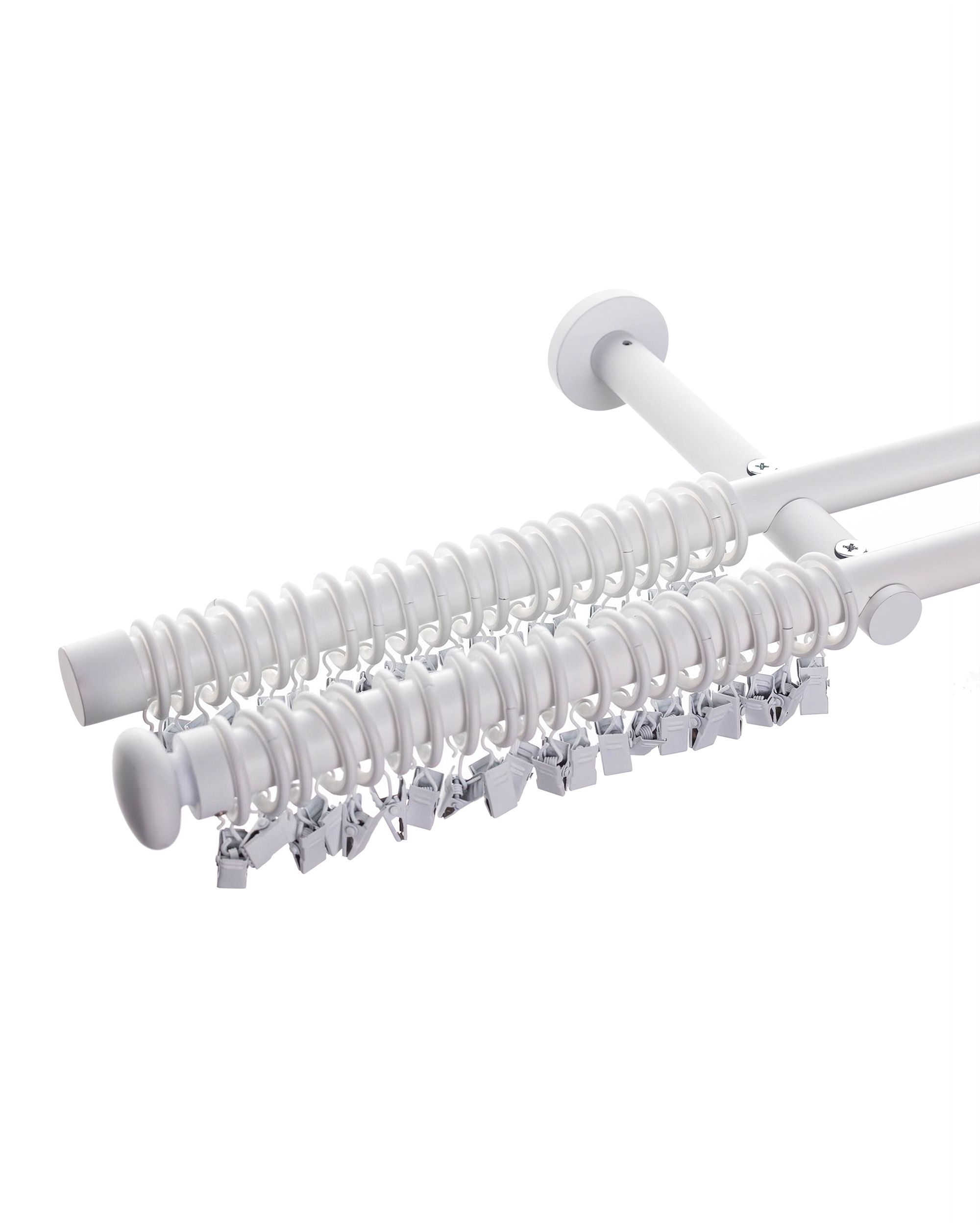 Double curtain rod Modern white matt 160cm