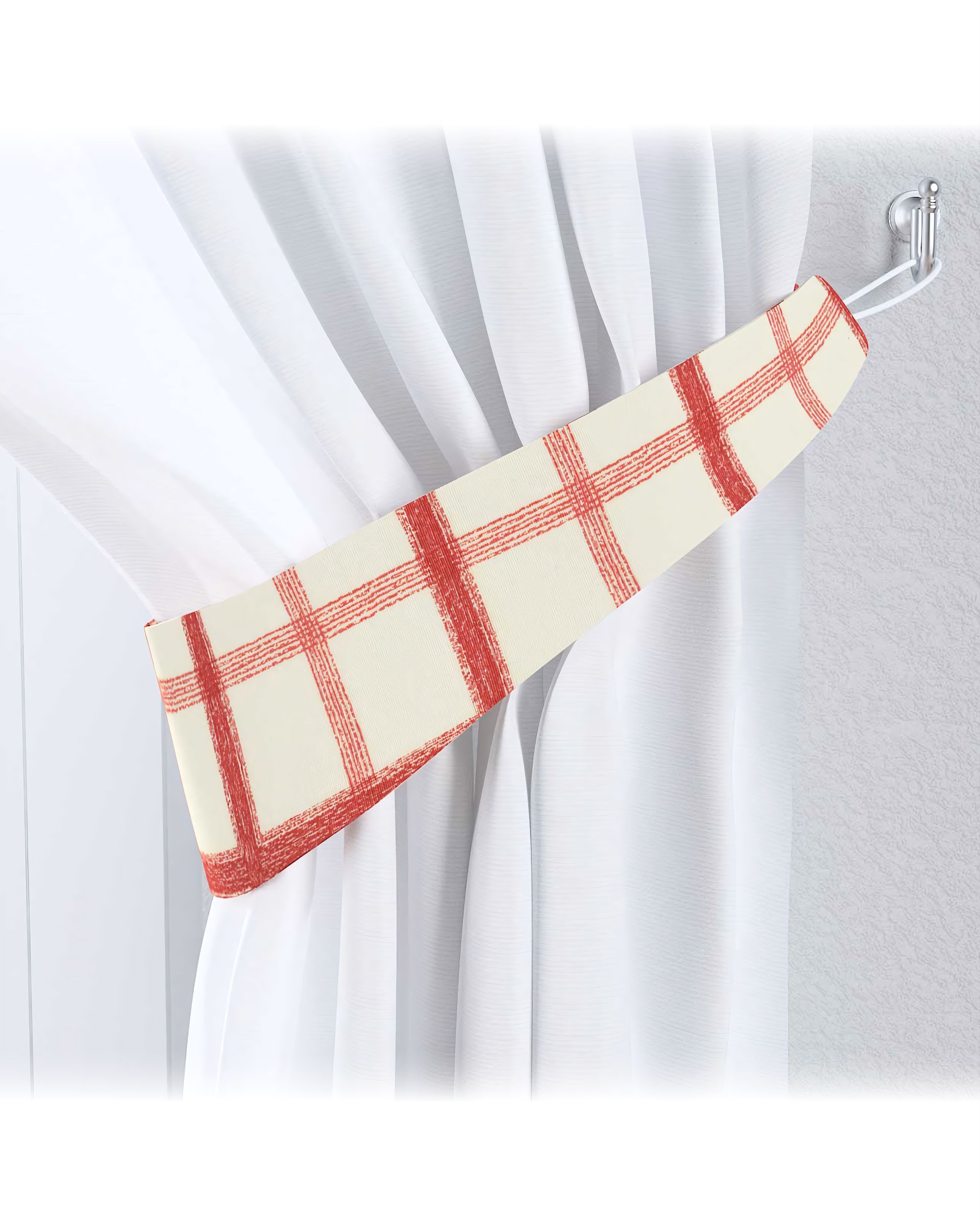 Victoria tieback product colour red fabric patterned
