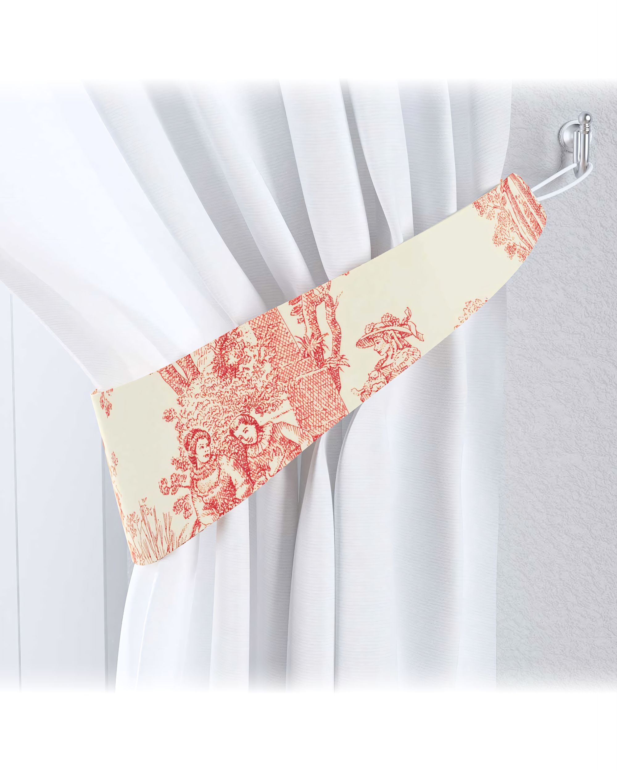 Victoria tieback product colour red fabric patterned