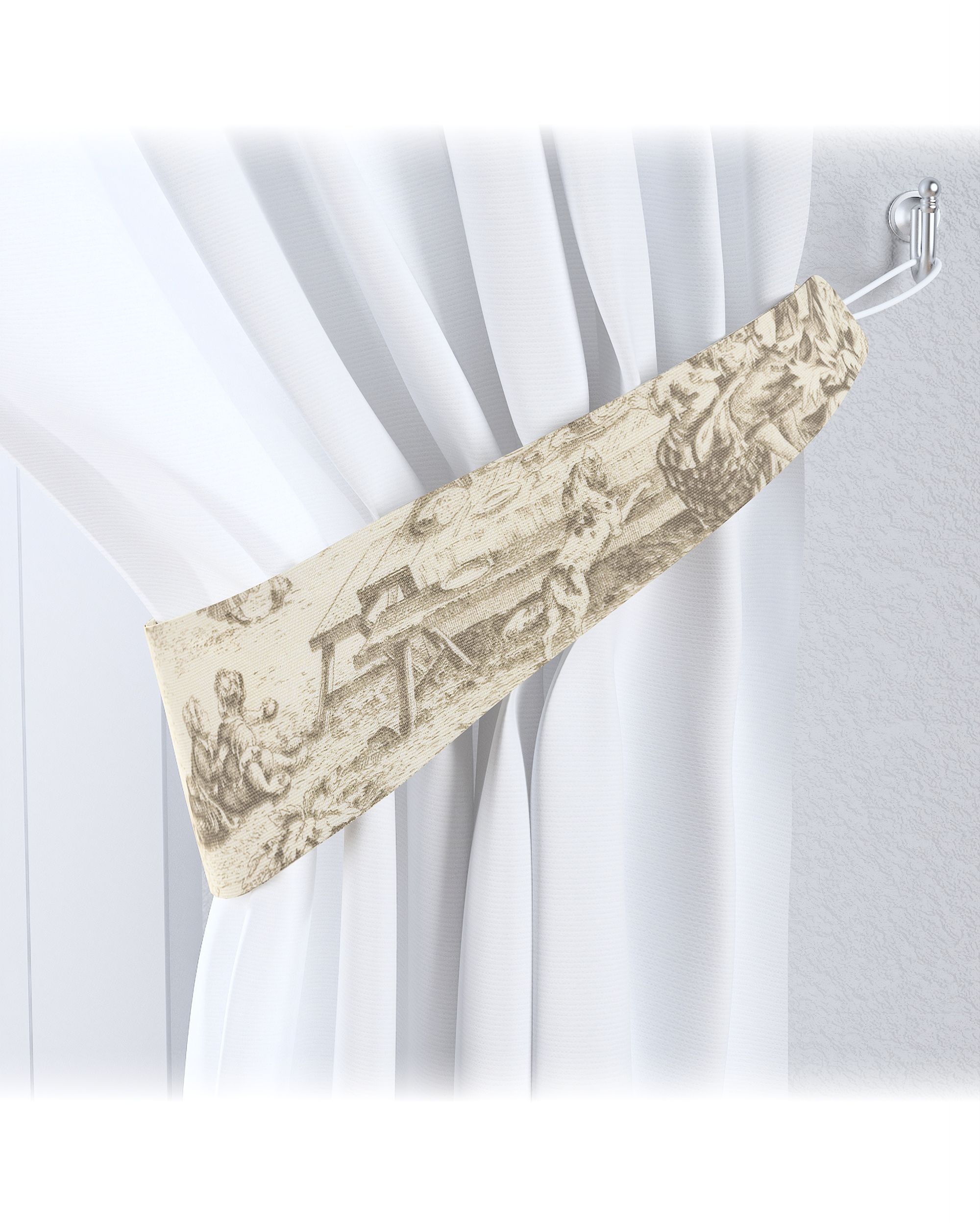Victoria tieback product colour brown fabric patterned