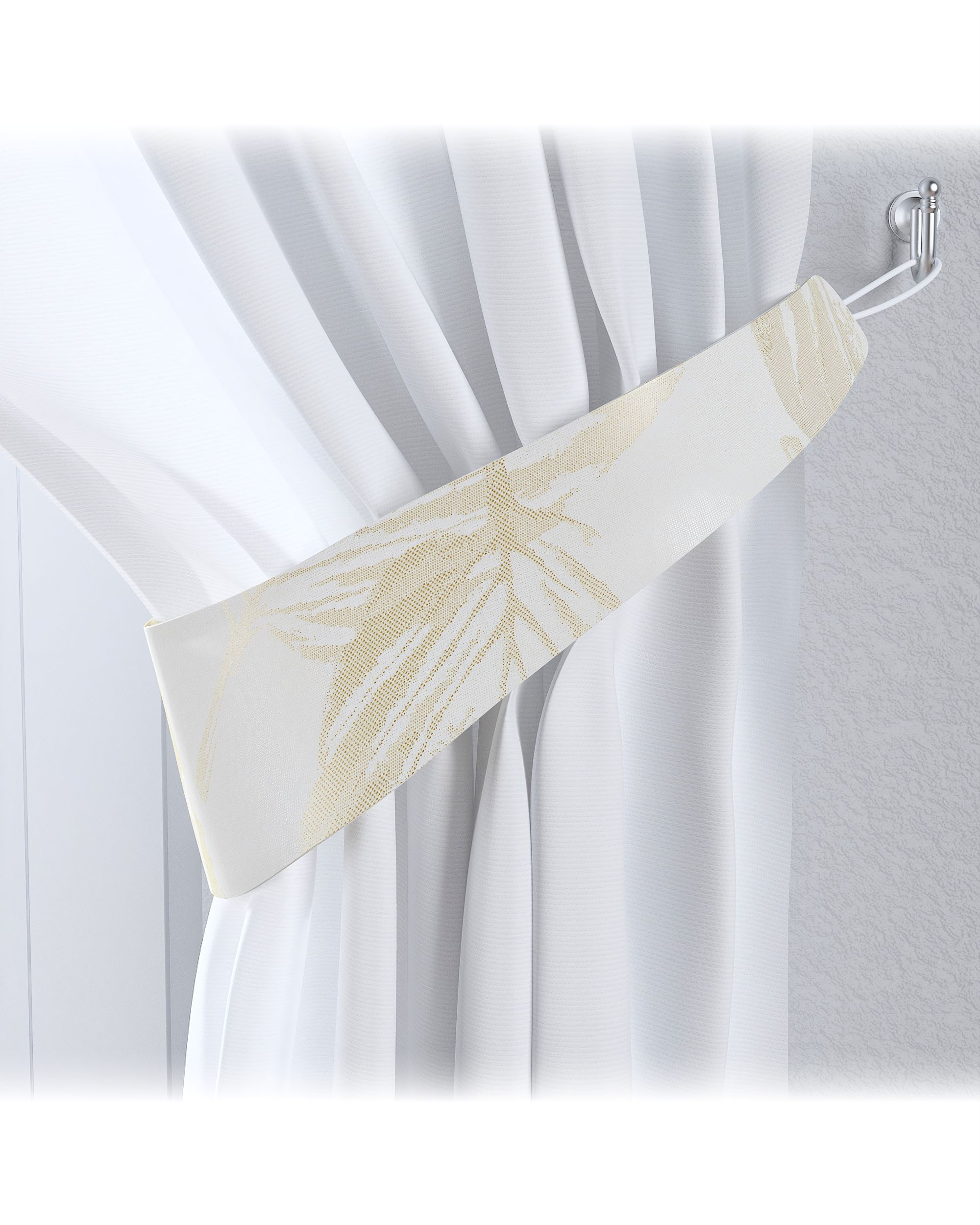 Victoria tieback product colour cream fabric gloss, structured, patterned