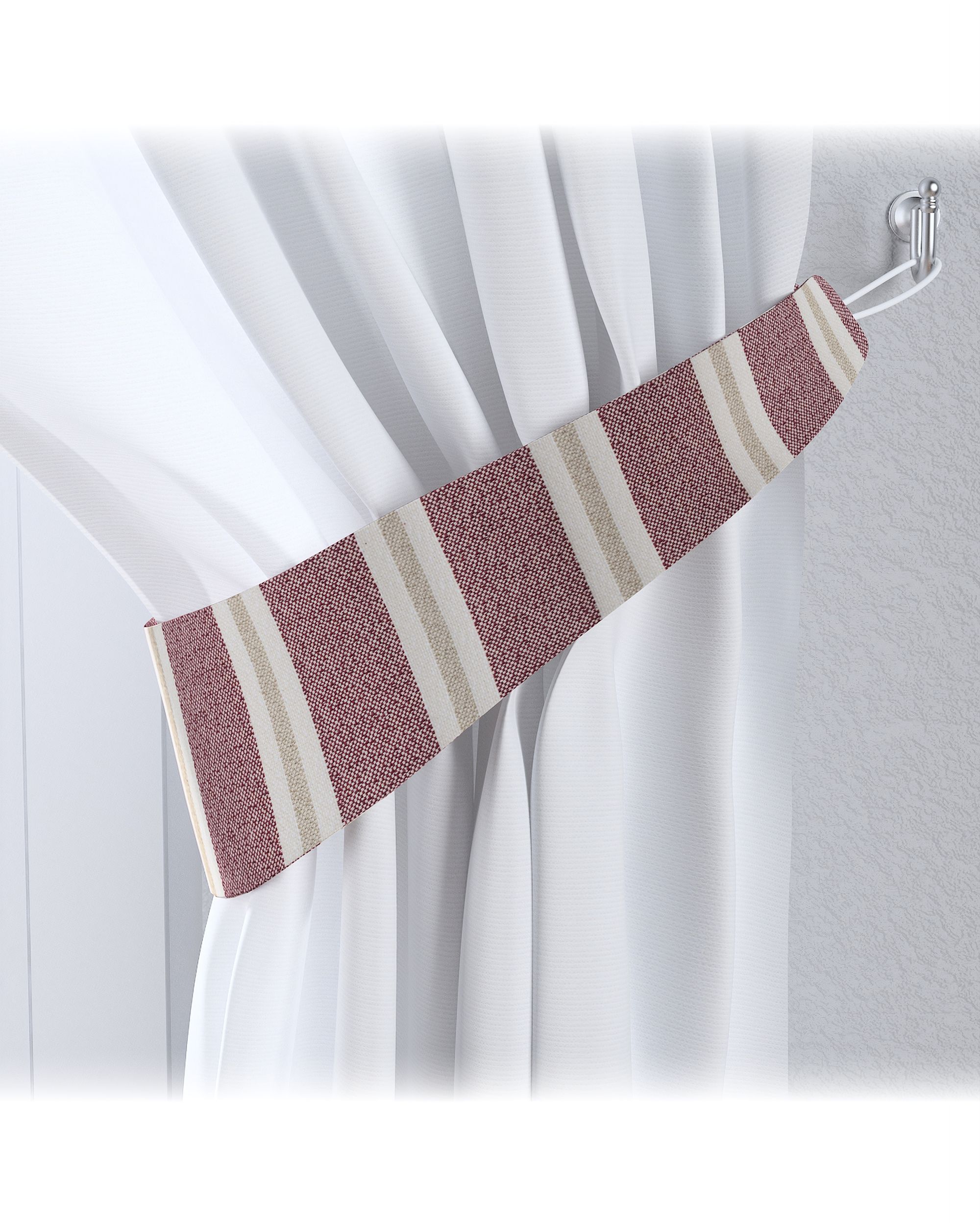 Victoria tieback product colour red fabric structured, patterned