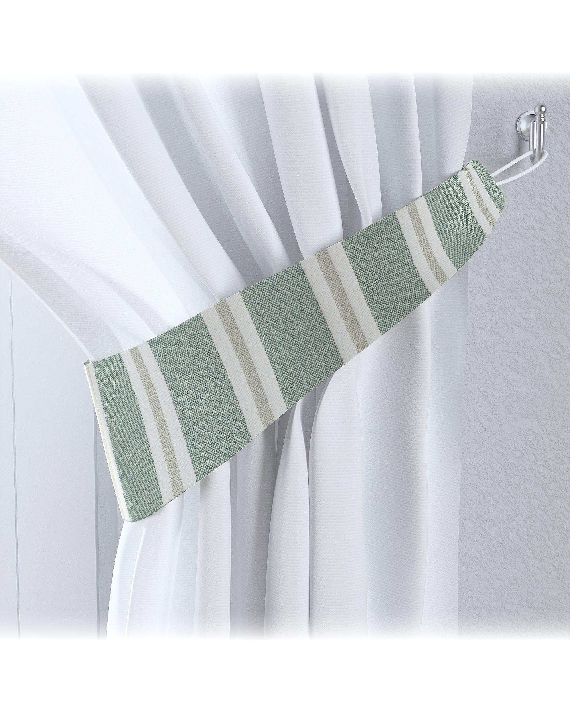 Victoria tieback product colour green fabric structured, patterned