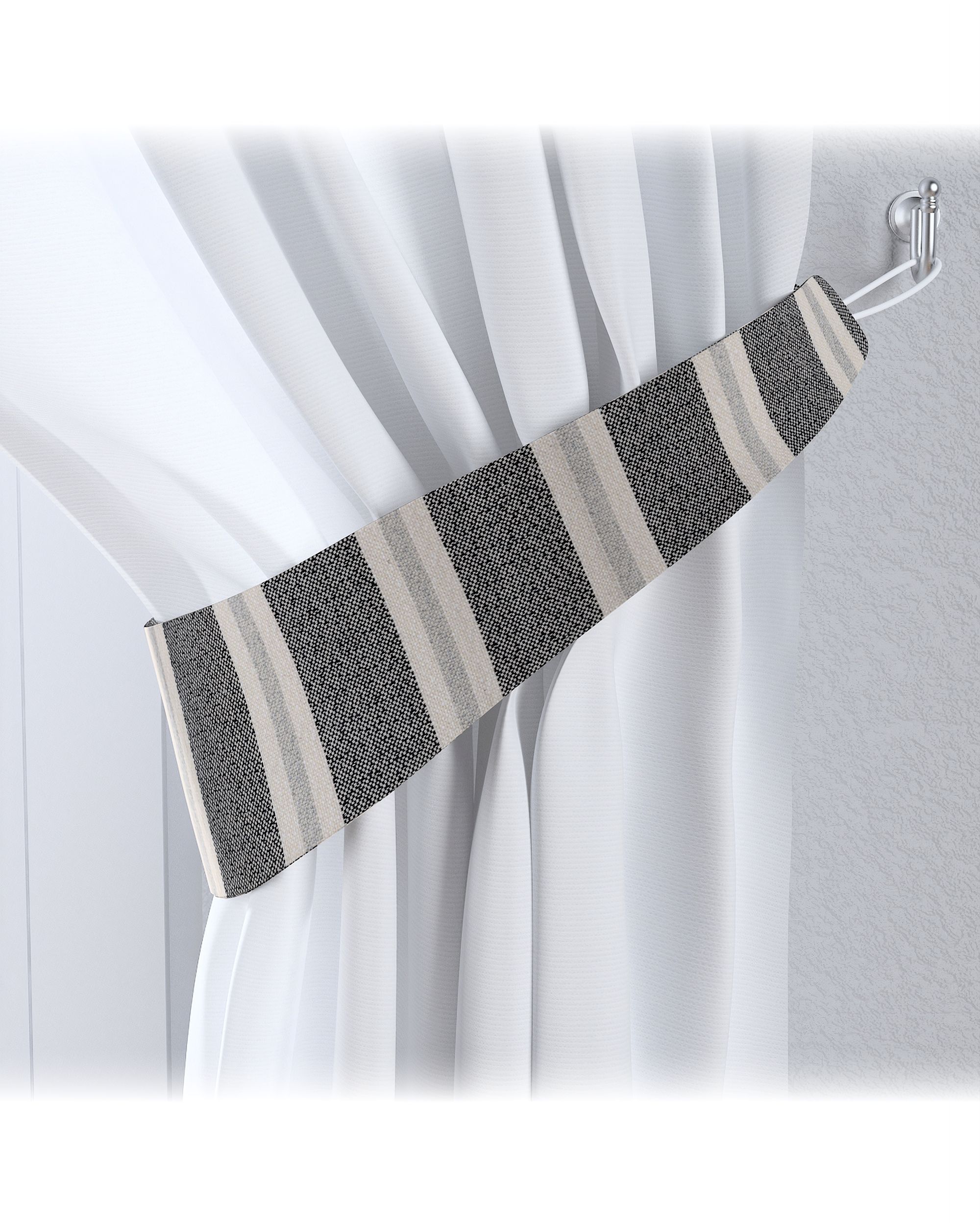 Victoria tieback product colour black fabric structured, patterned