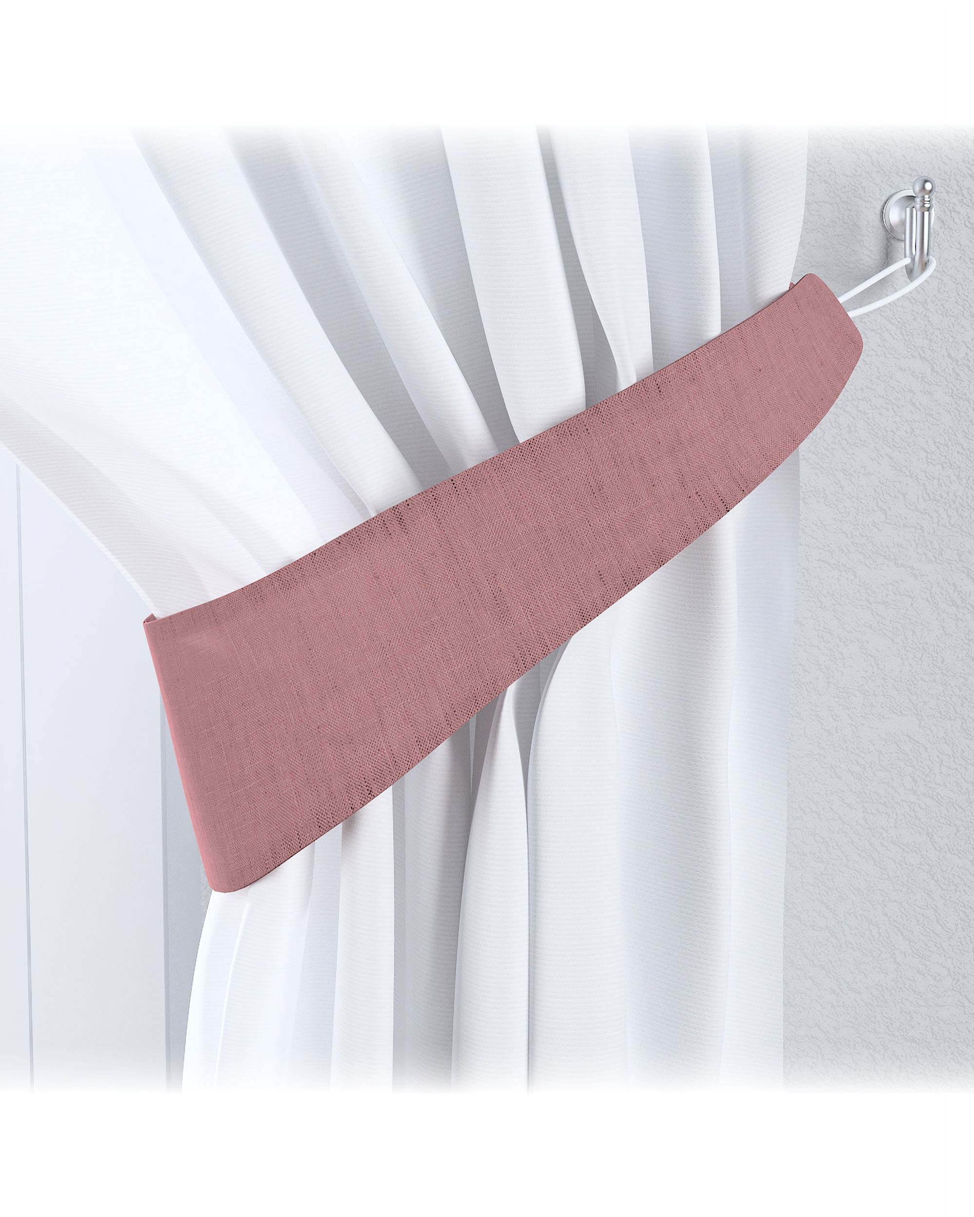 Victoria tieback product colour pink fabric semi-sheer, structured