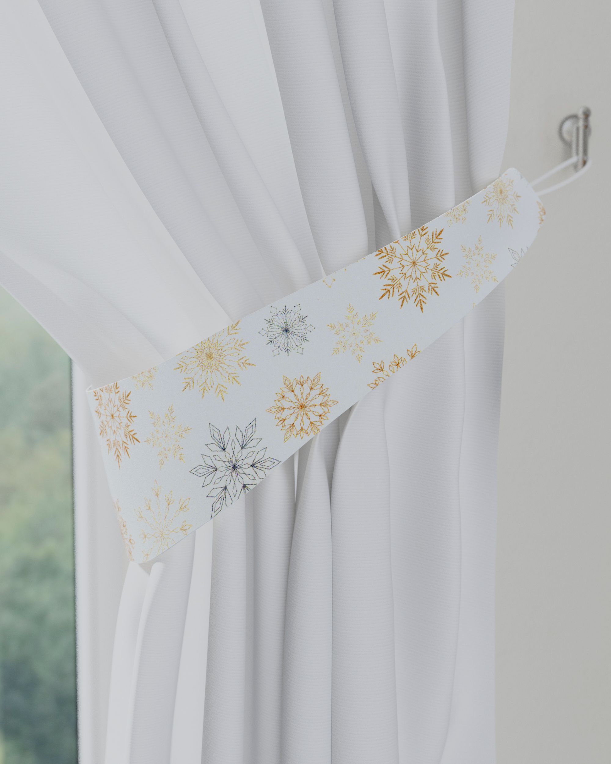Victoria tieback product colour white fabric patterned
