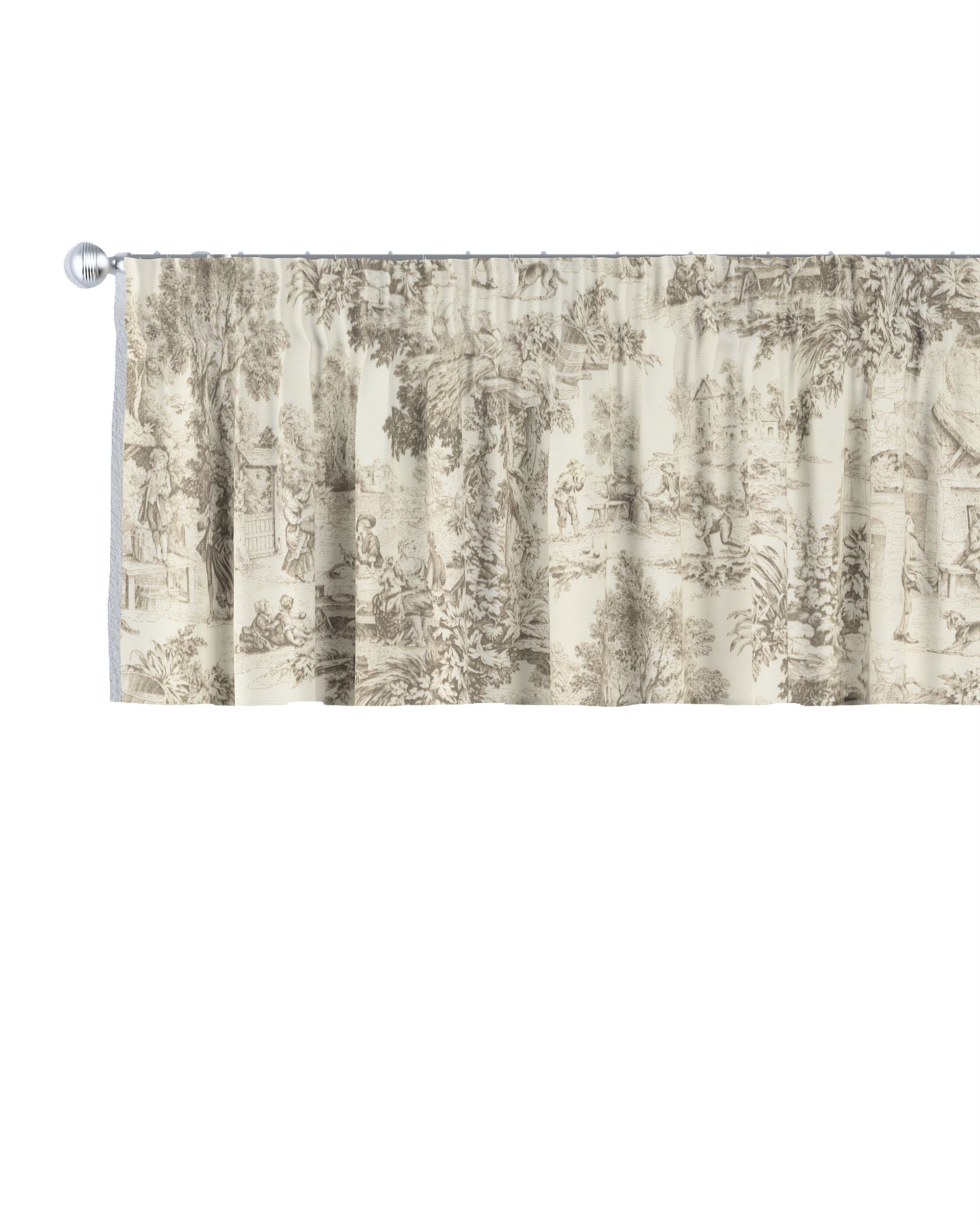 Pencil pleat pelmet product colour brown fabric patterned