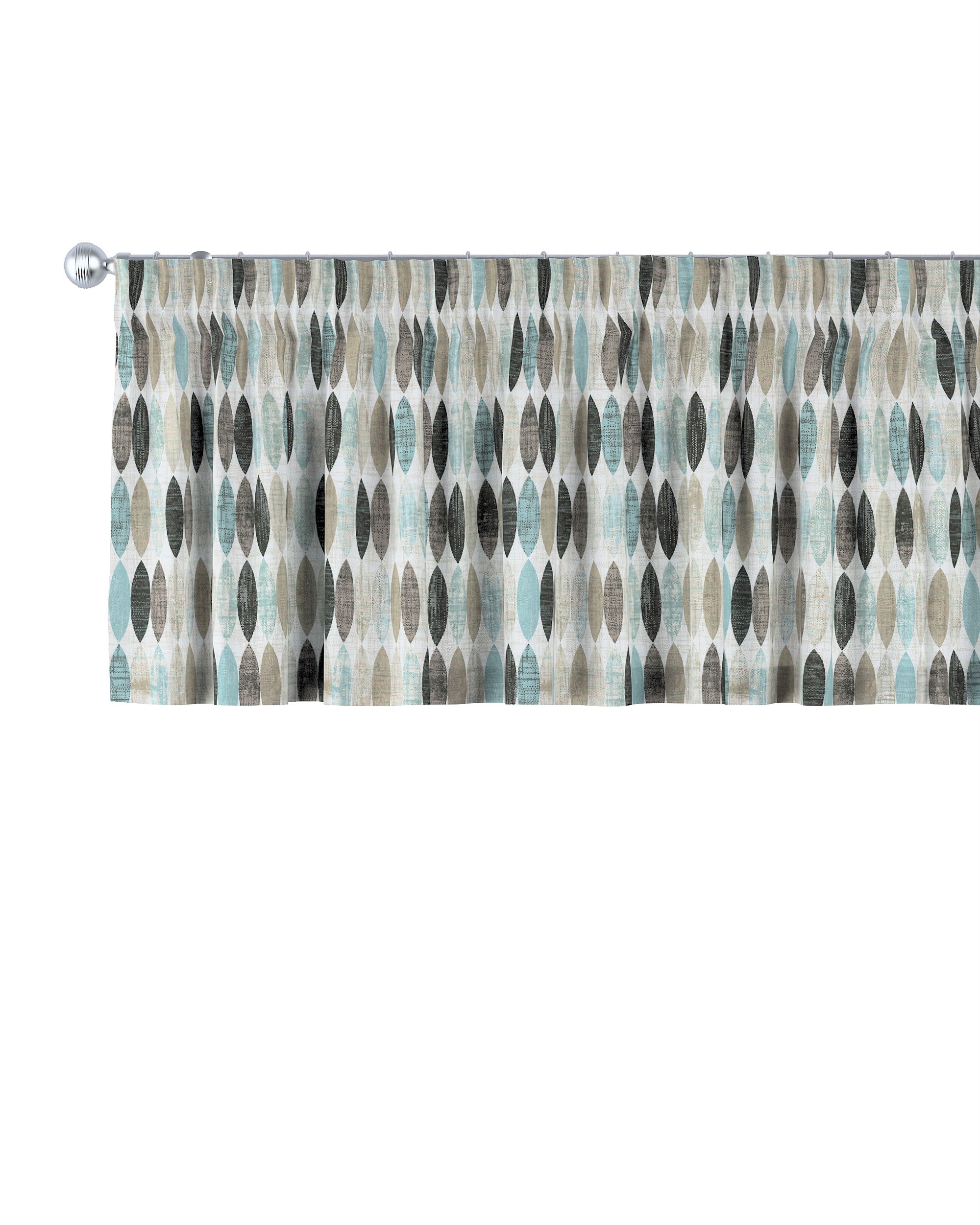 Pencil pleat pelmet product colour beige fabric patterned