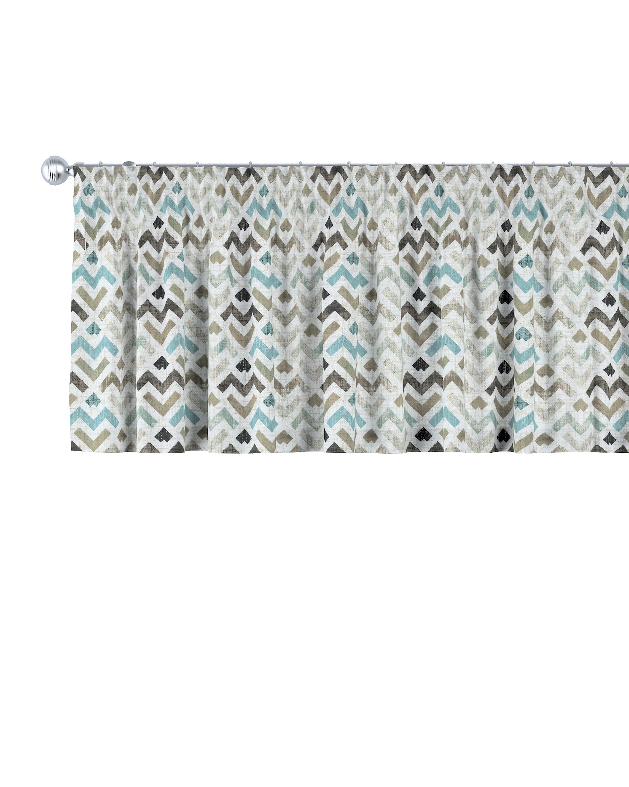 Pencil pleat pelmet product colour brown fabric patterned