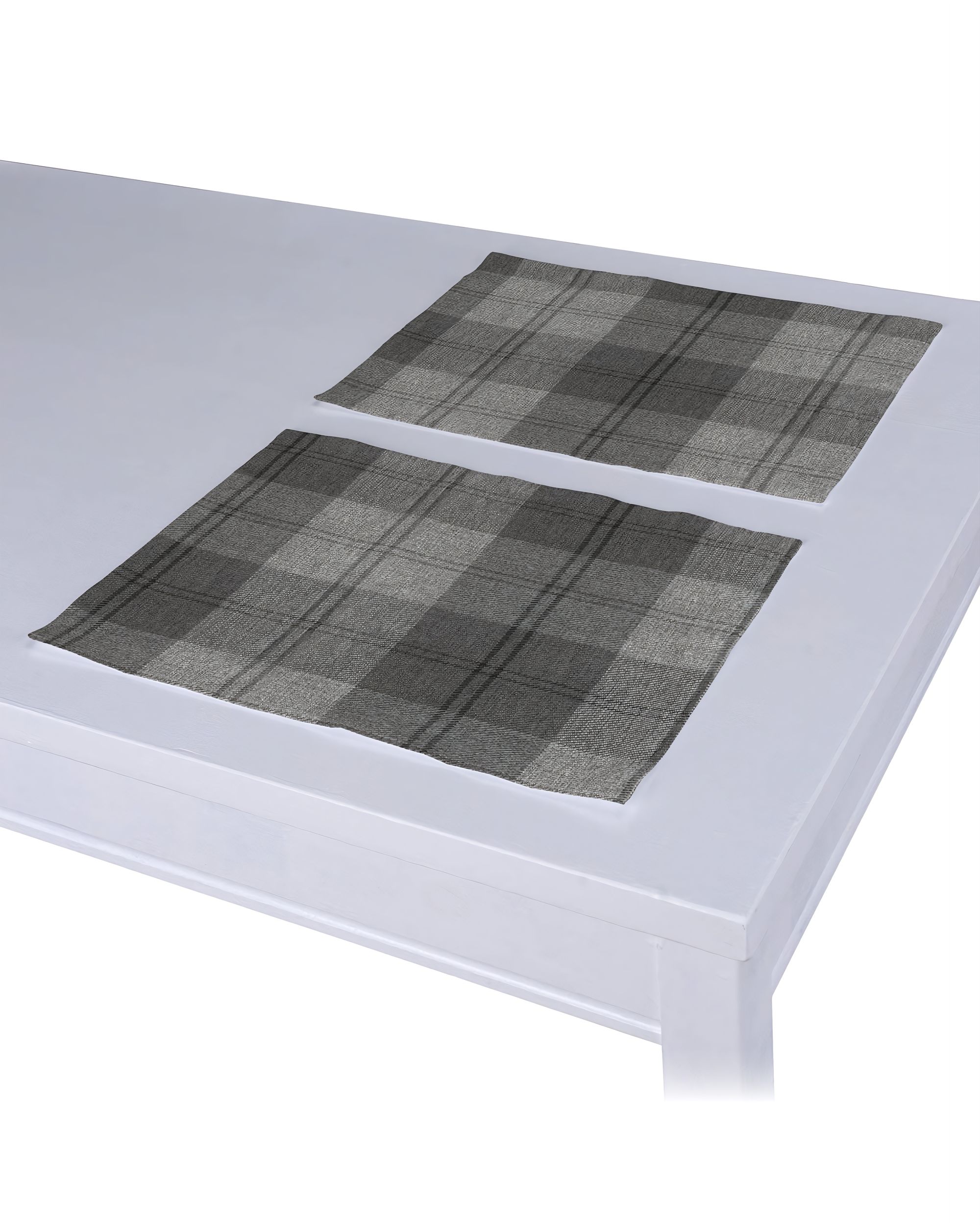 Placemat (set of 2) product colour grey fabric structured, patterned