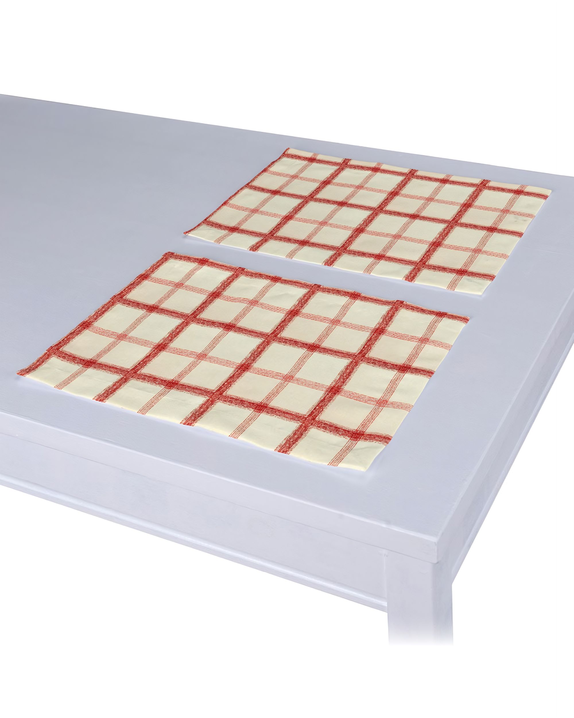 Placemat (set of 2) product colour red fabric patterned