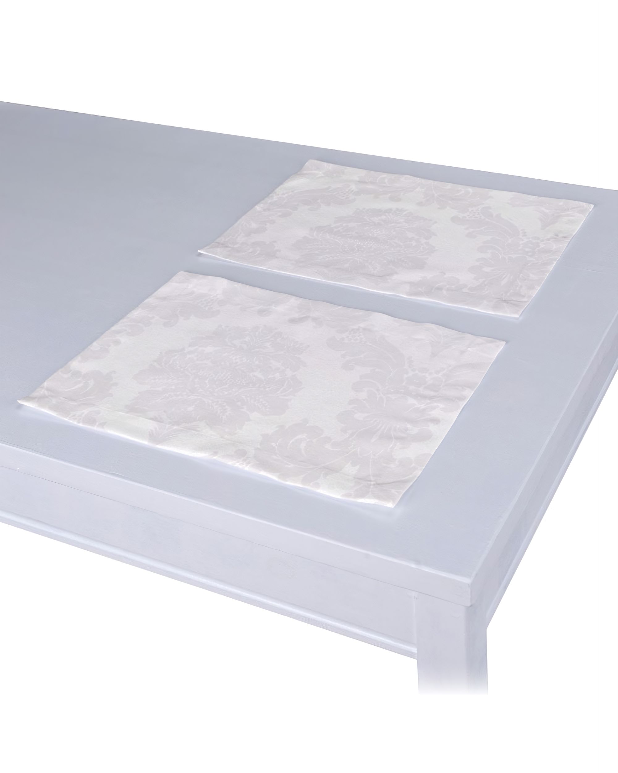 Placemat (set of 2) product colour white fabric gloss, structured, patterned