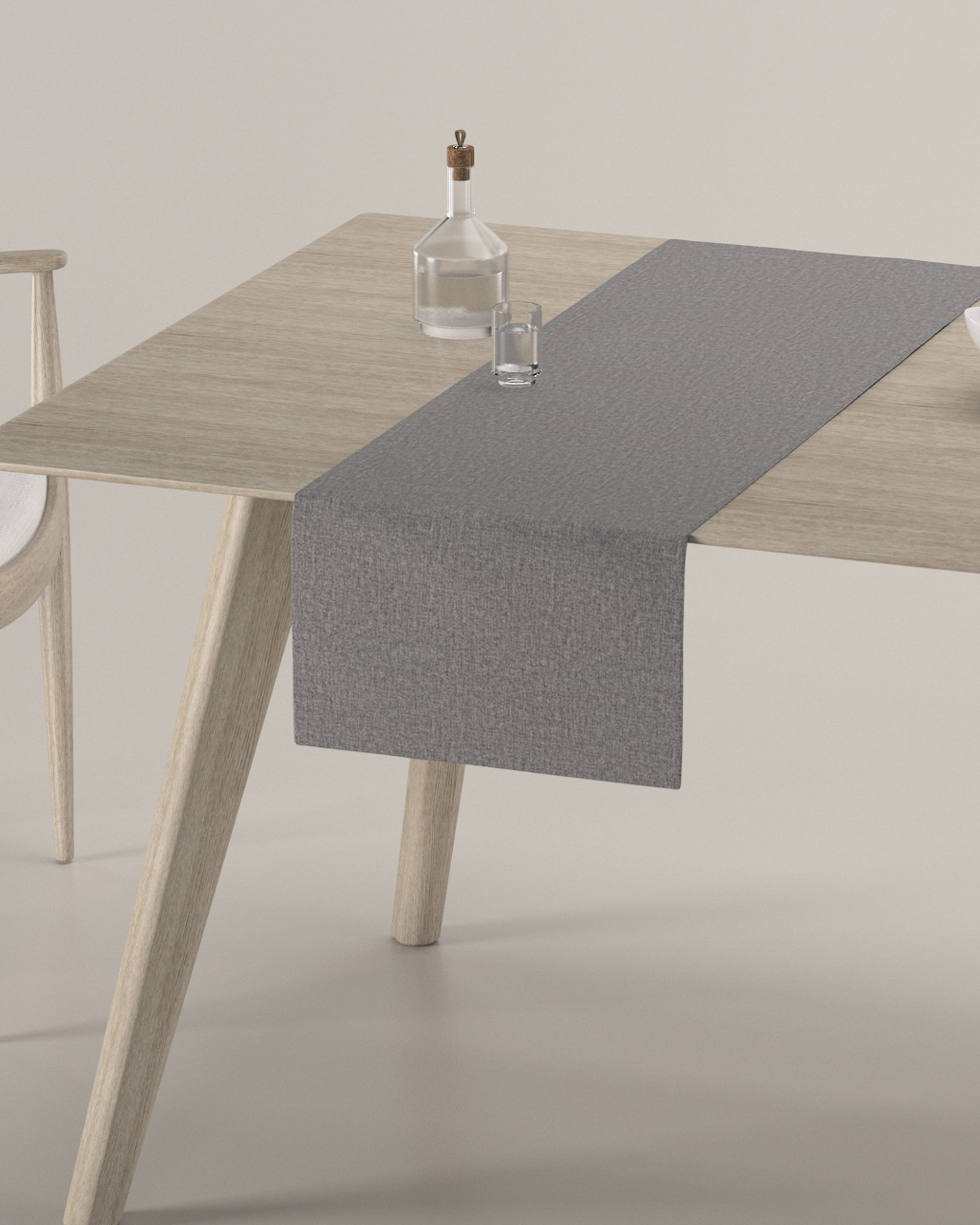 Table runner product colour grey fabric structured (hover)