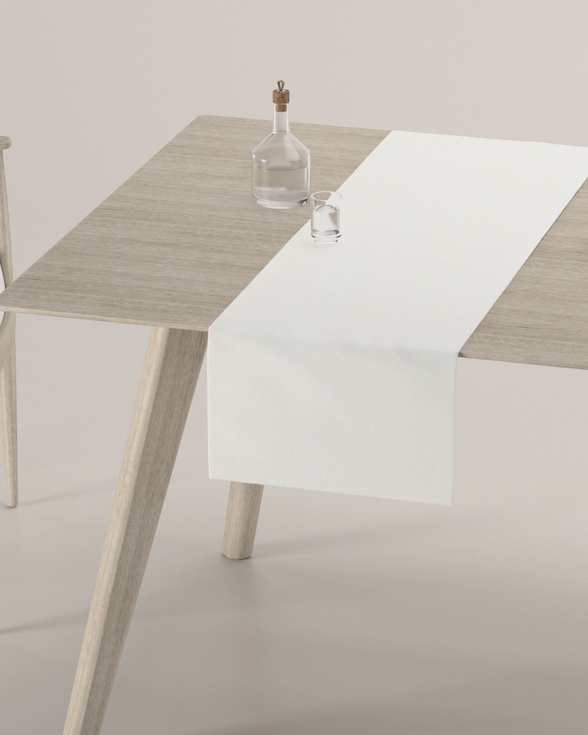 Table runner product colour cream fabric stain-resistant, structured (hover)
