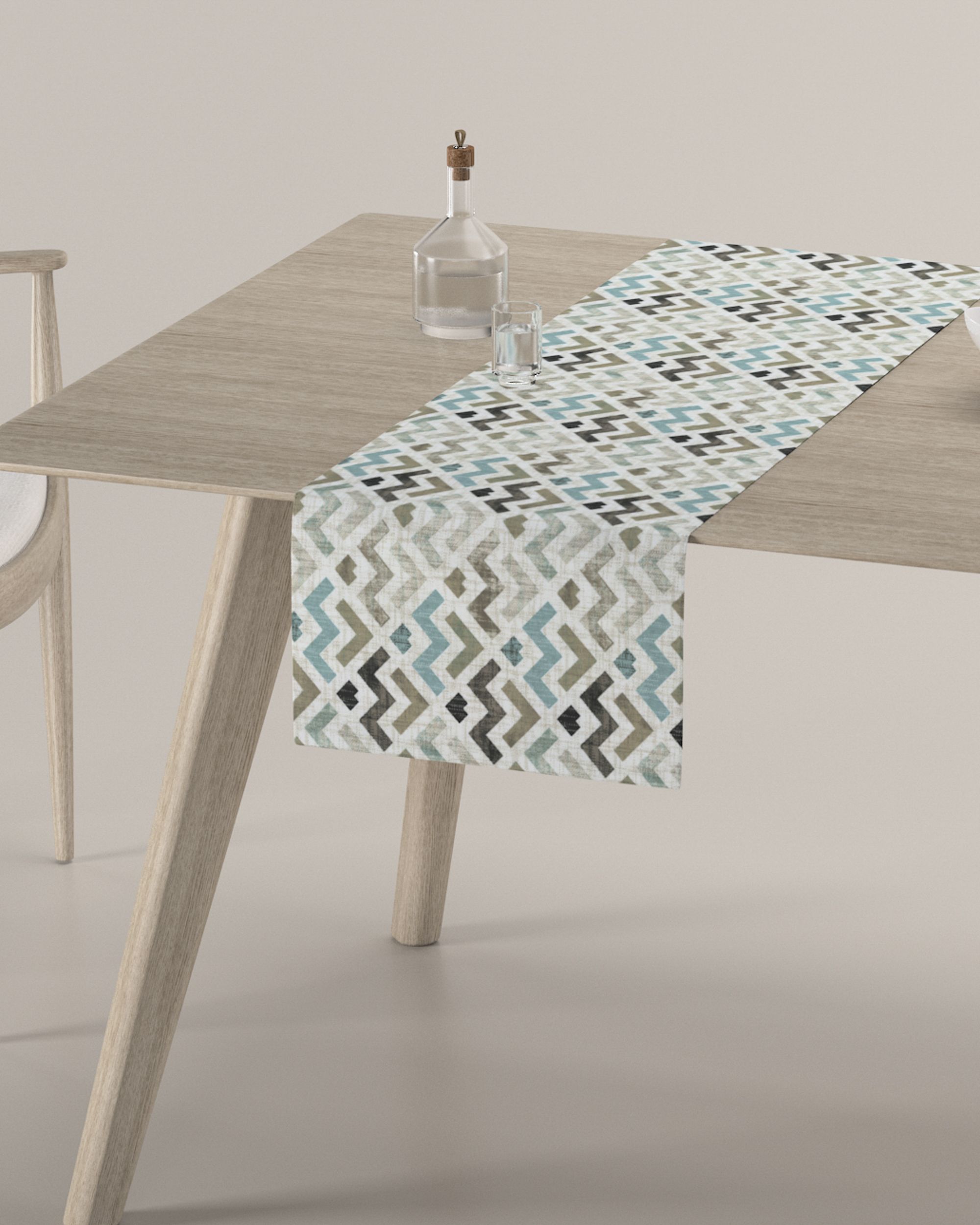 Table runner product colour brown fabric patterned (hover)