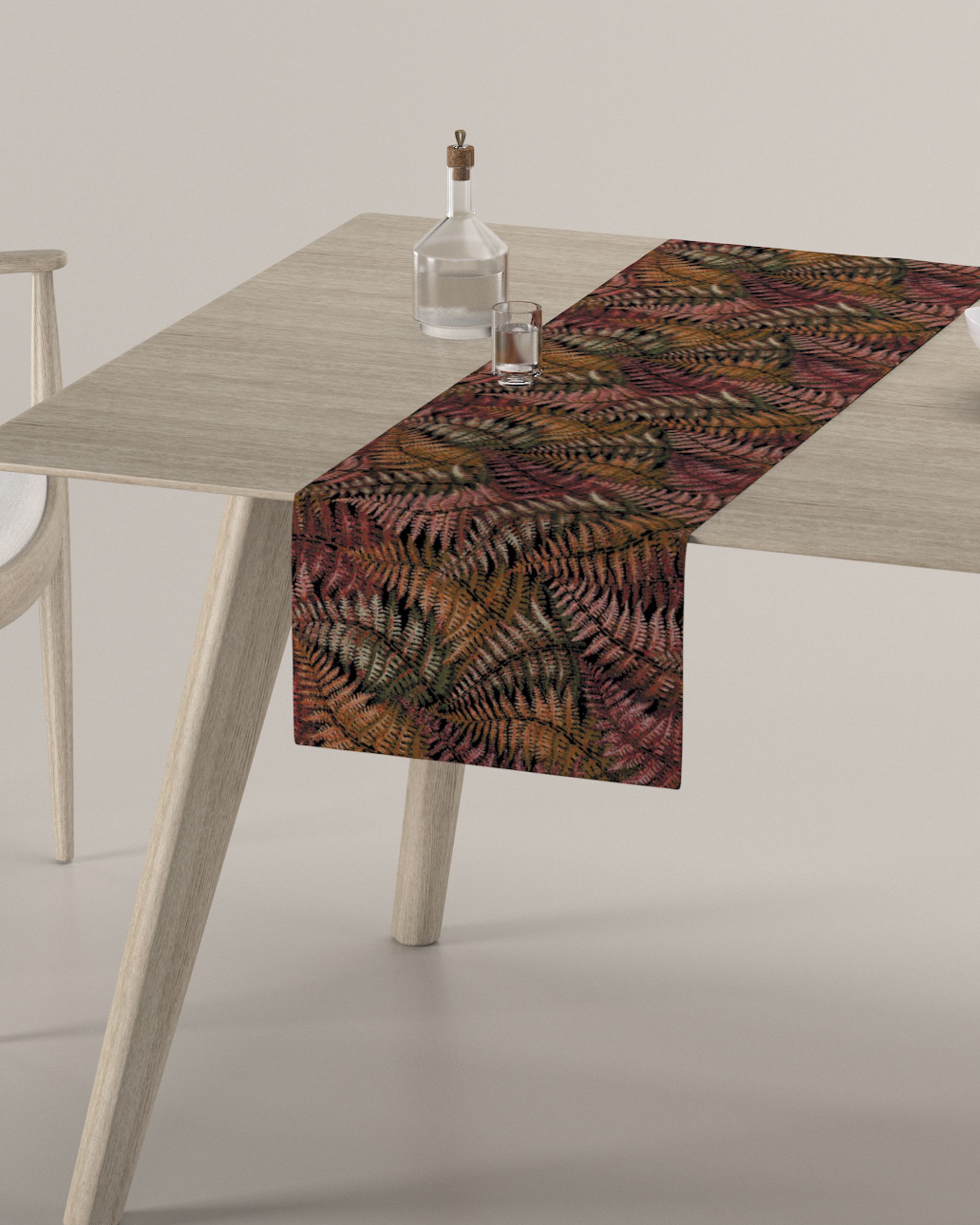 Table runner product colour burgundy fabric structured, patterned (hover)