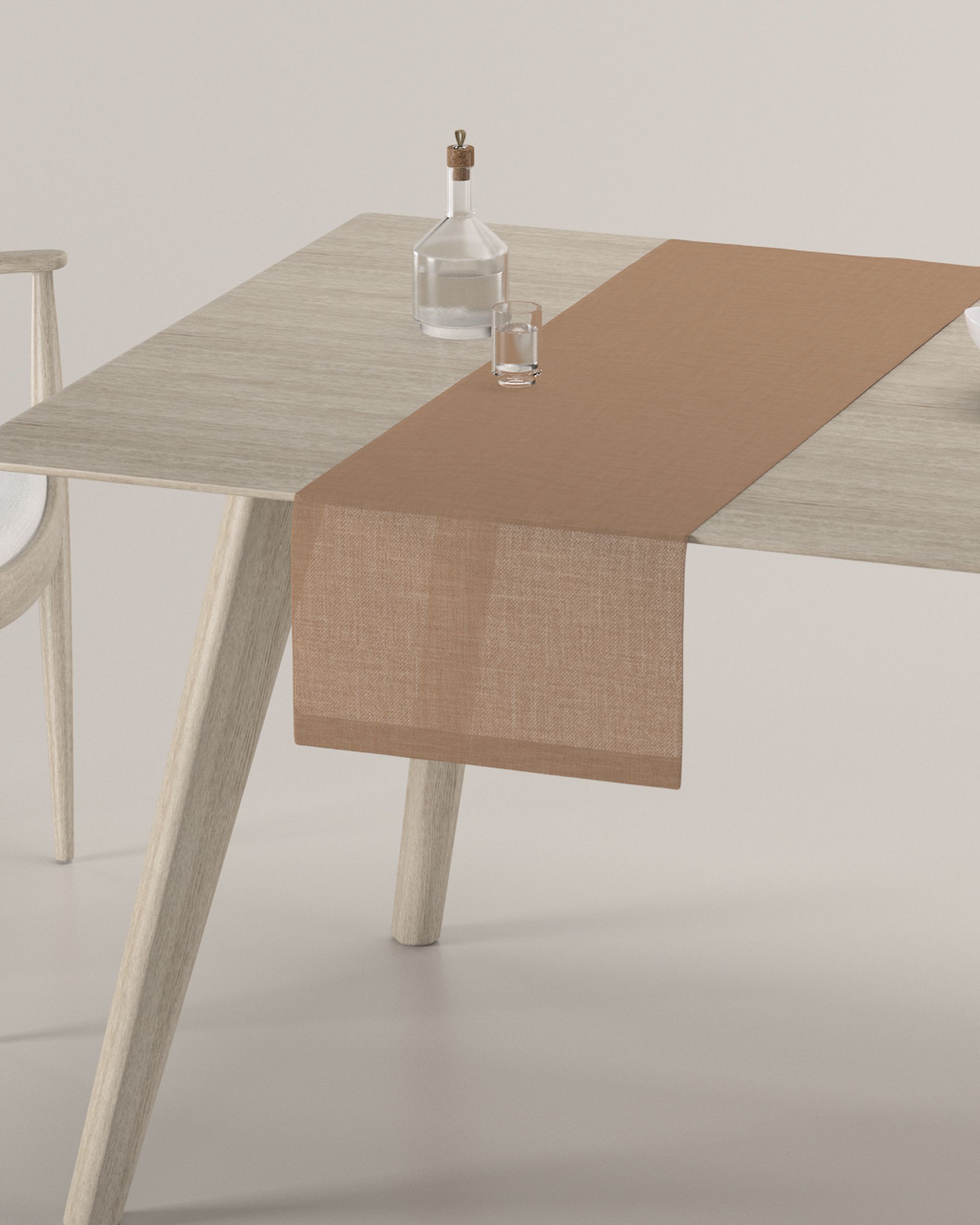 Table runner product colour brown fabric structured (hover)