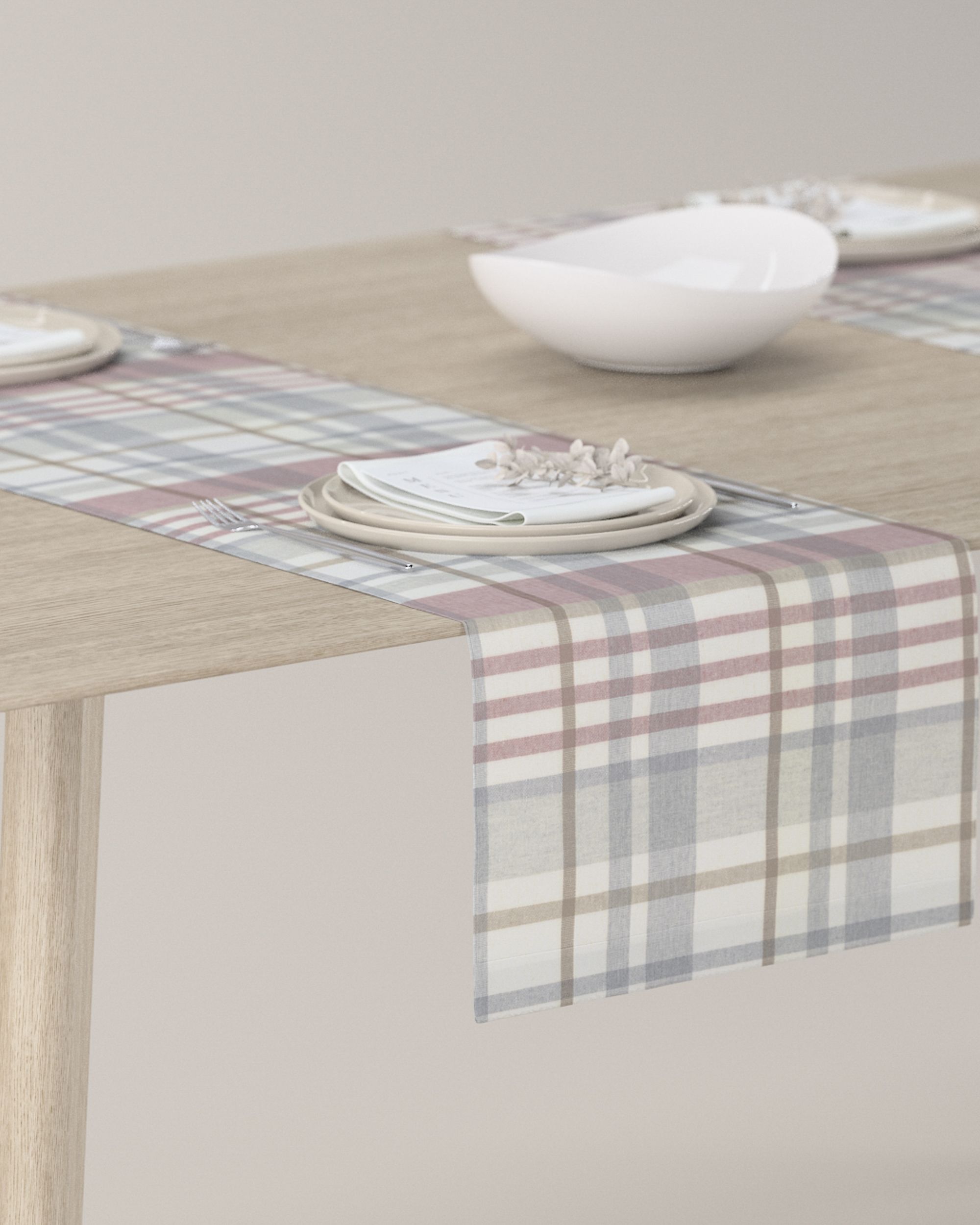 Table runner product colour grey fabric patterned