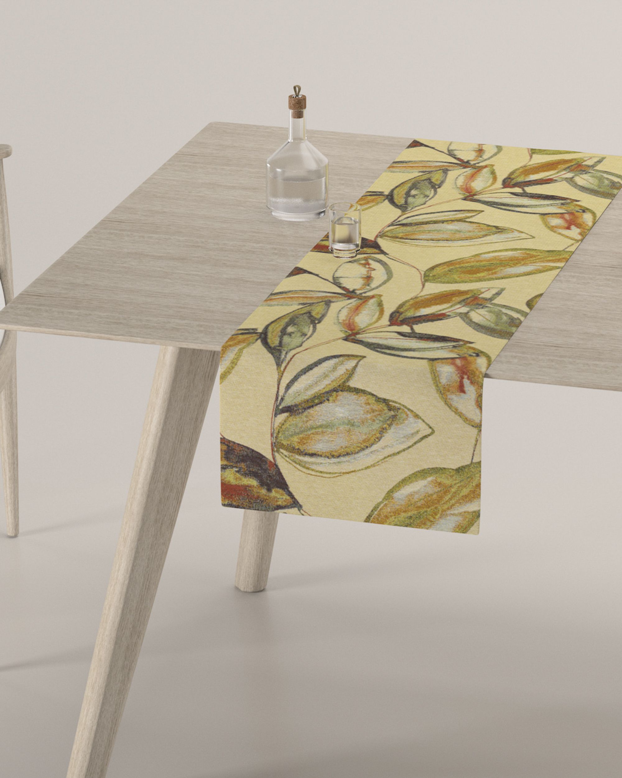 Table runner product colour beige fabric structured, patterned