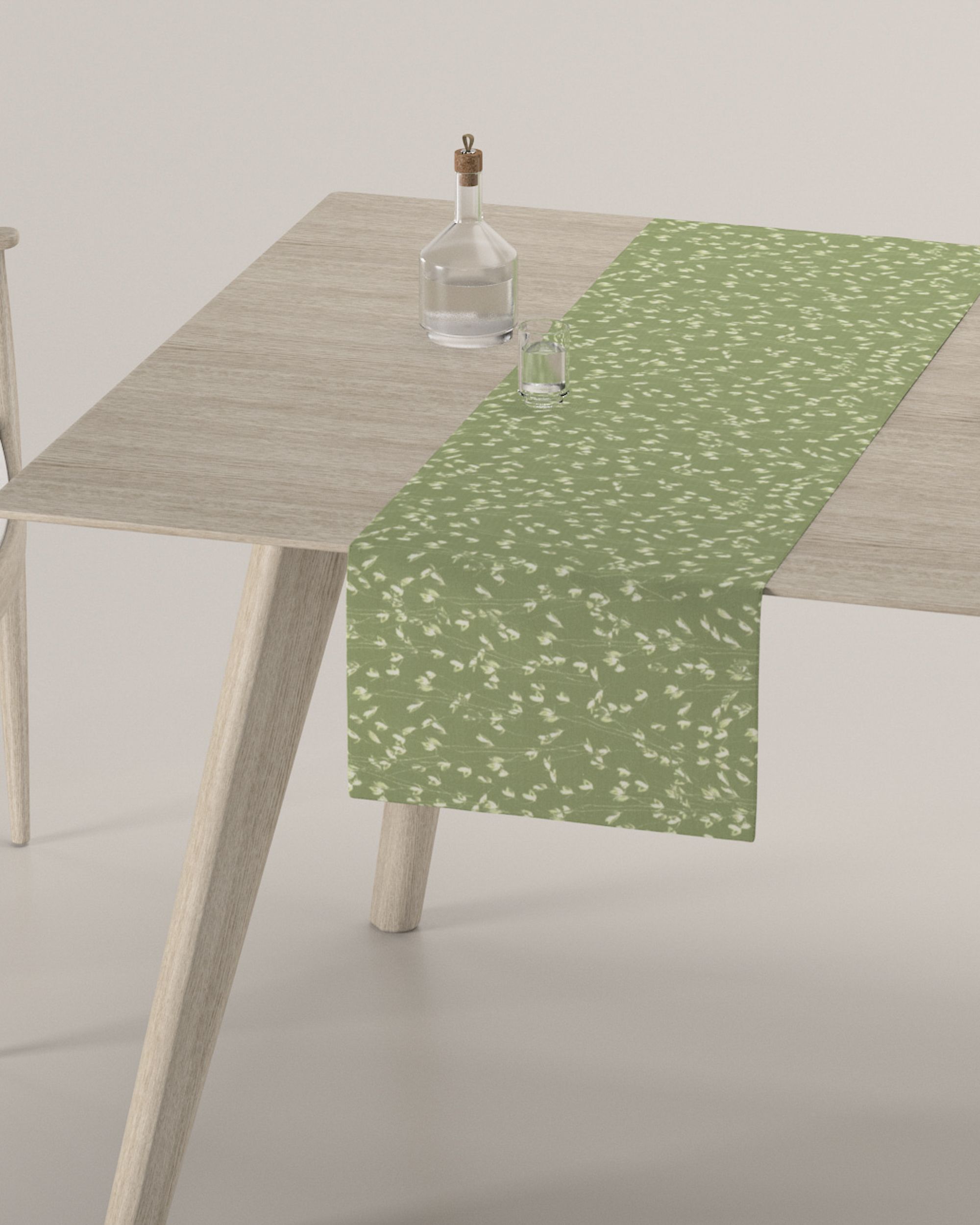 Table runner product colour green fabric patterned