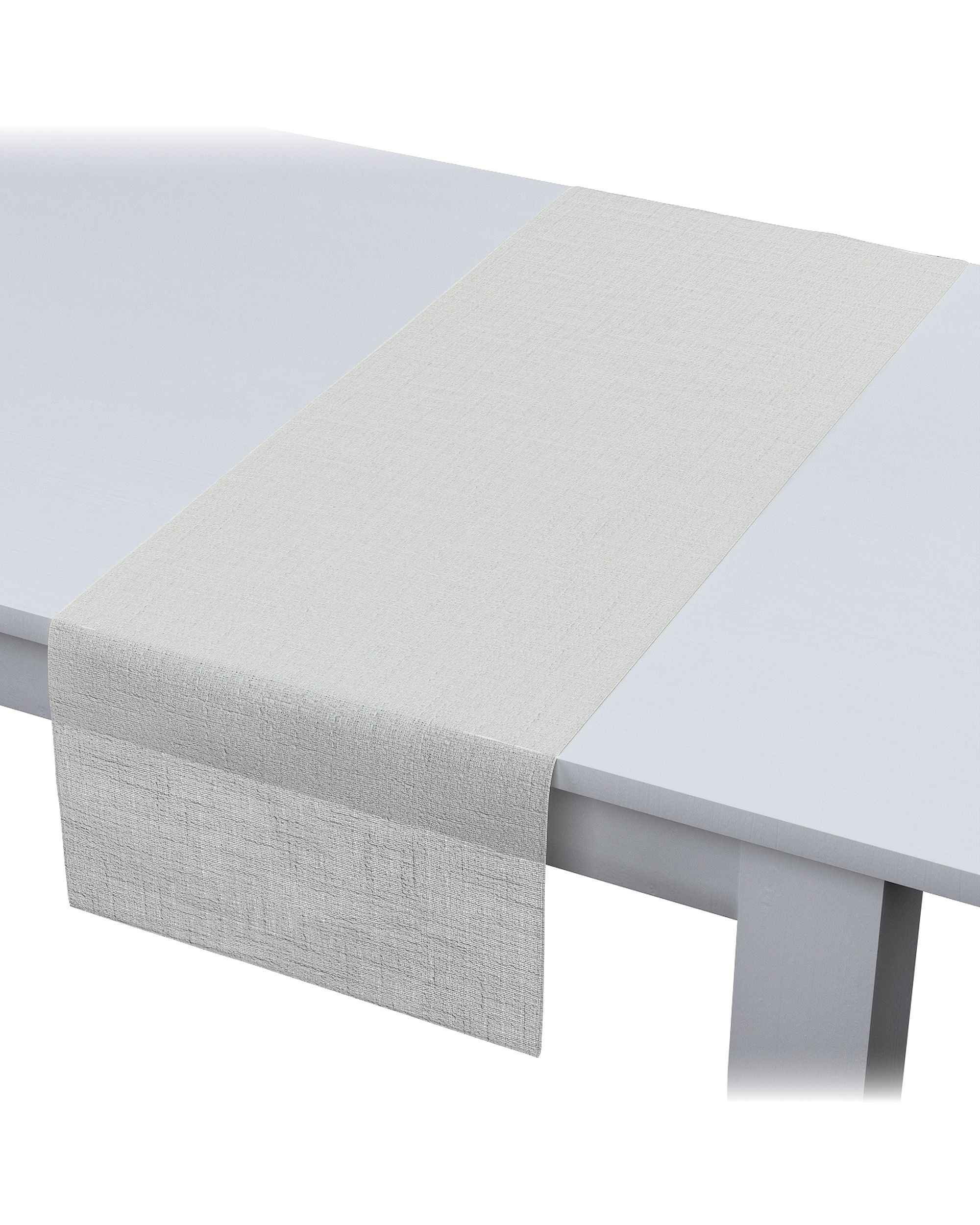 Table runner product colour white fabric semi-sheer, gloss, structured (hover)