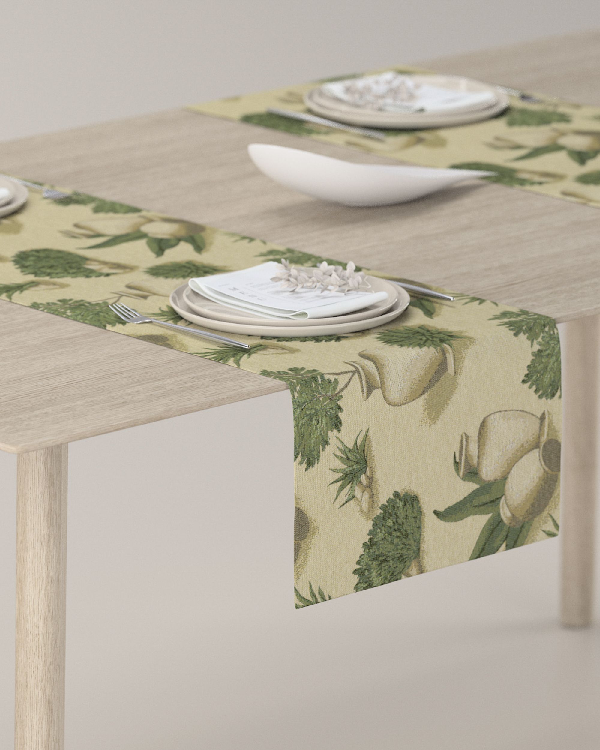Table runner product colour beige fabric structured, patterned (hover)