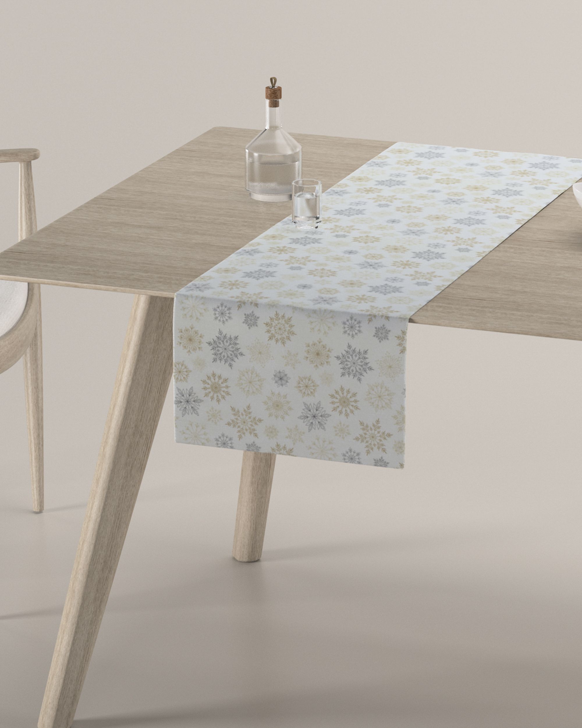 Table runner product colour white fabric patterned (hover)