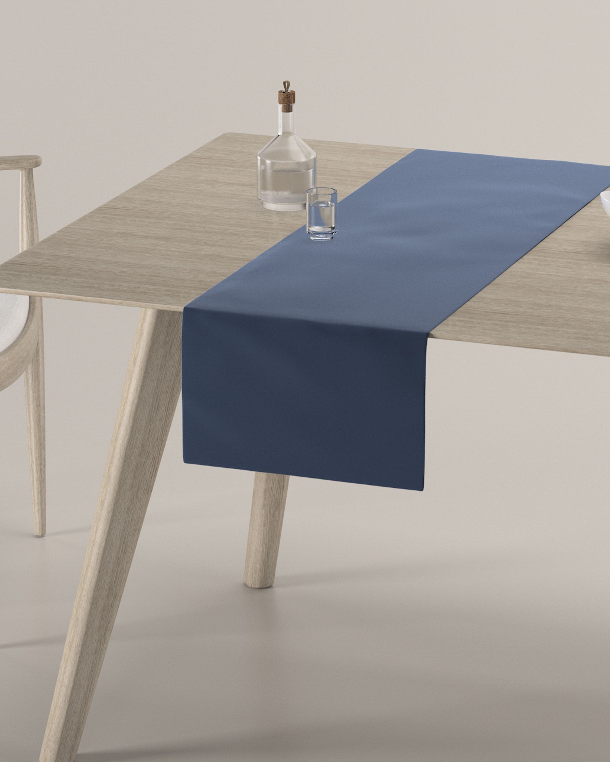 Table runner product colour navy blue fabric gloss, velvet (hover)