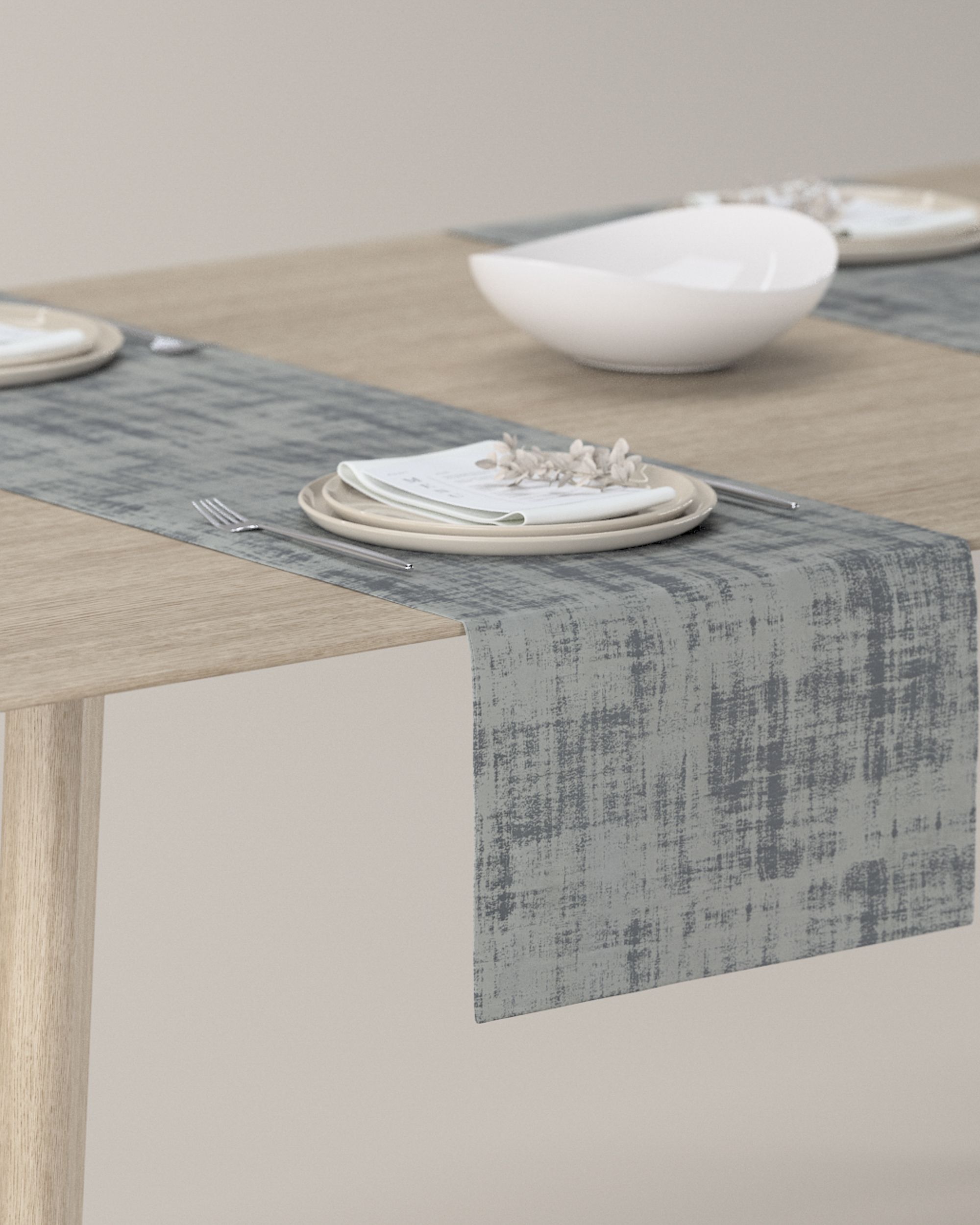 Table runner product colour grey fabric gloss, velvet