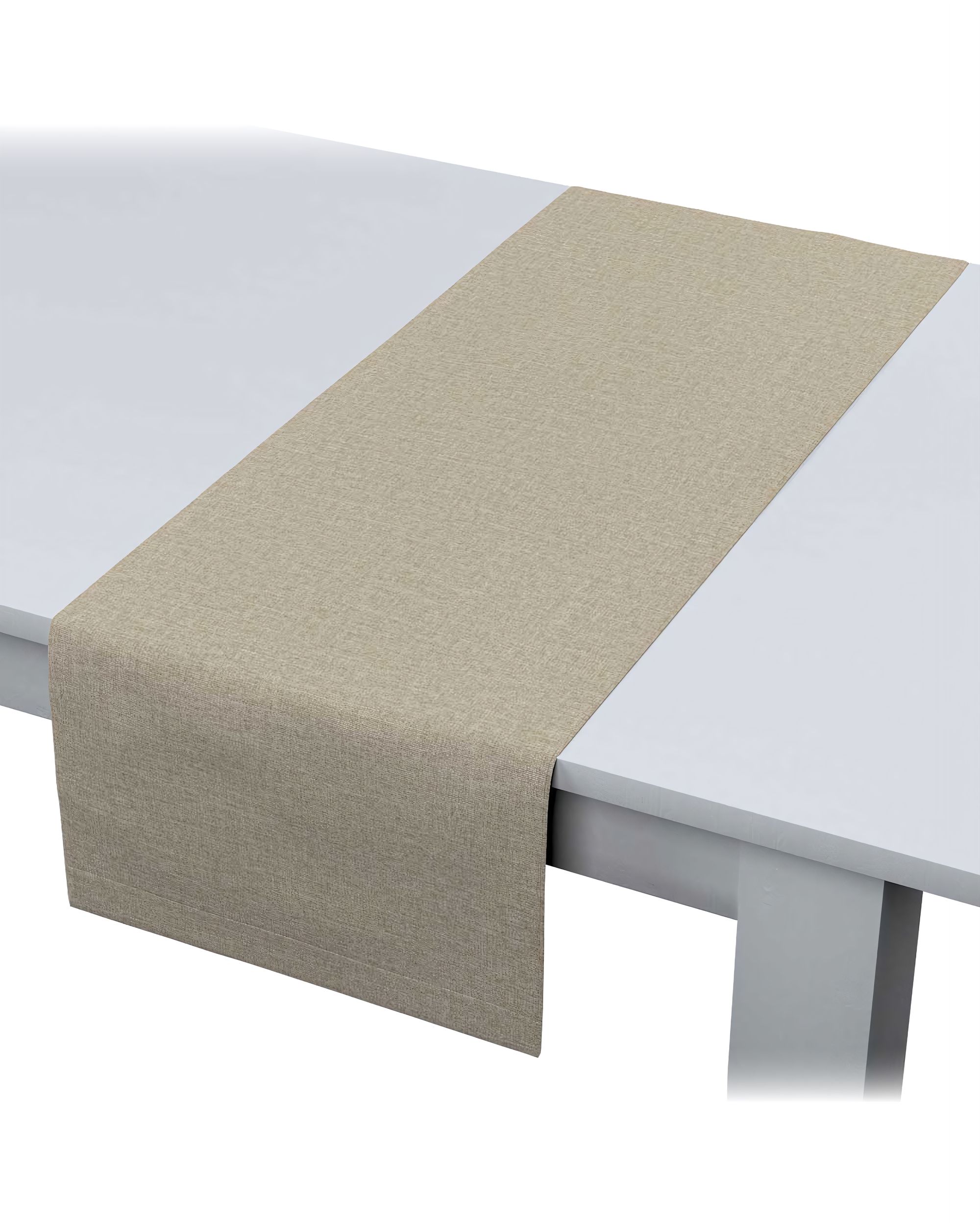 Table runner product colour beige fabric structured (hover)