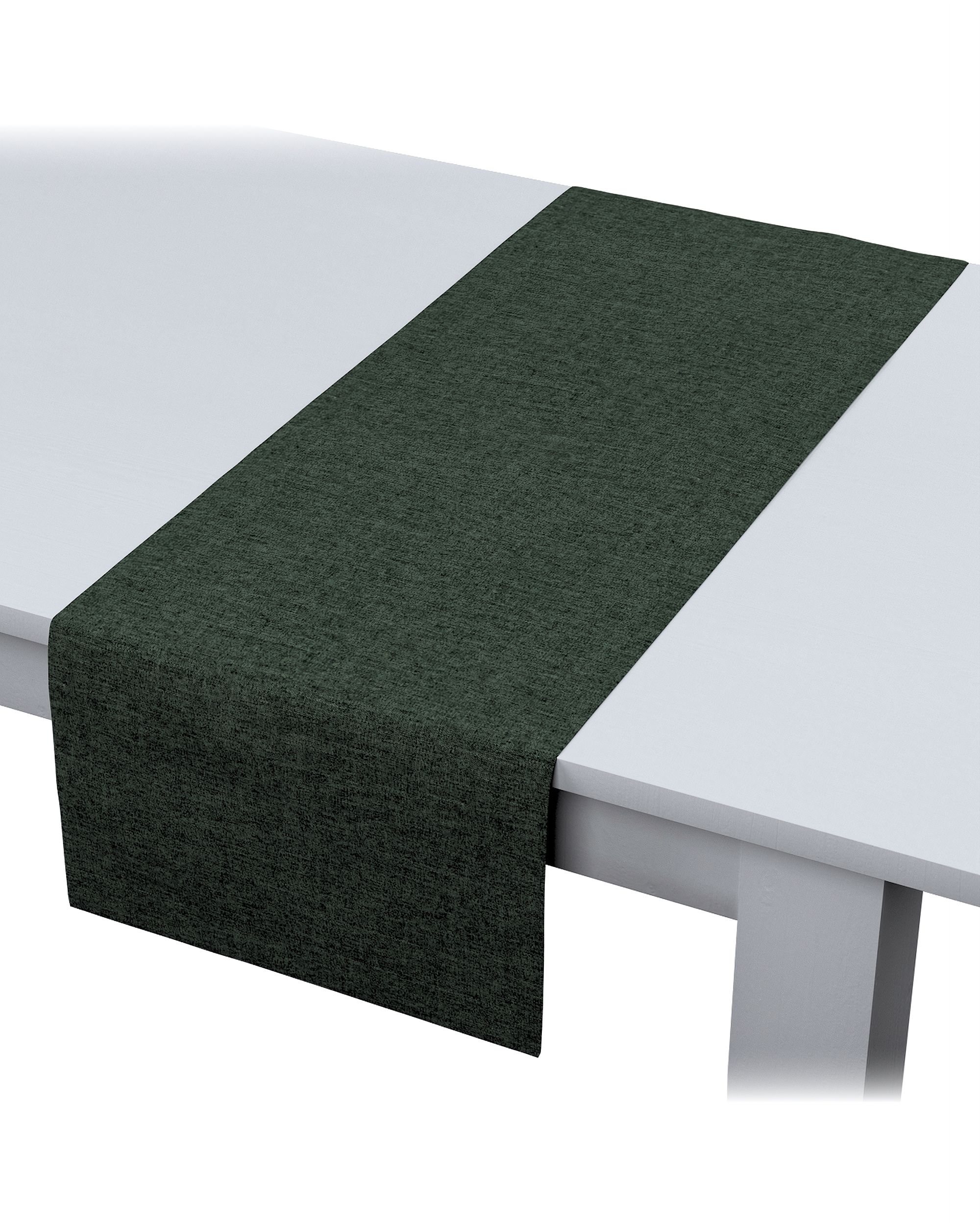 Table runner product colour green fabric structured (hover)