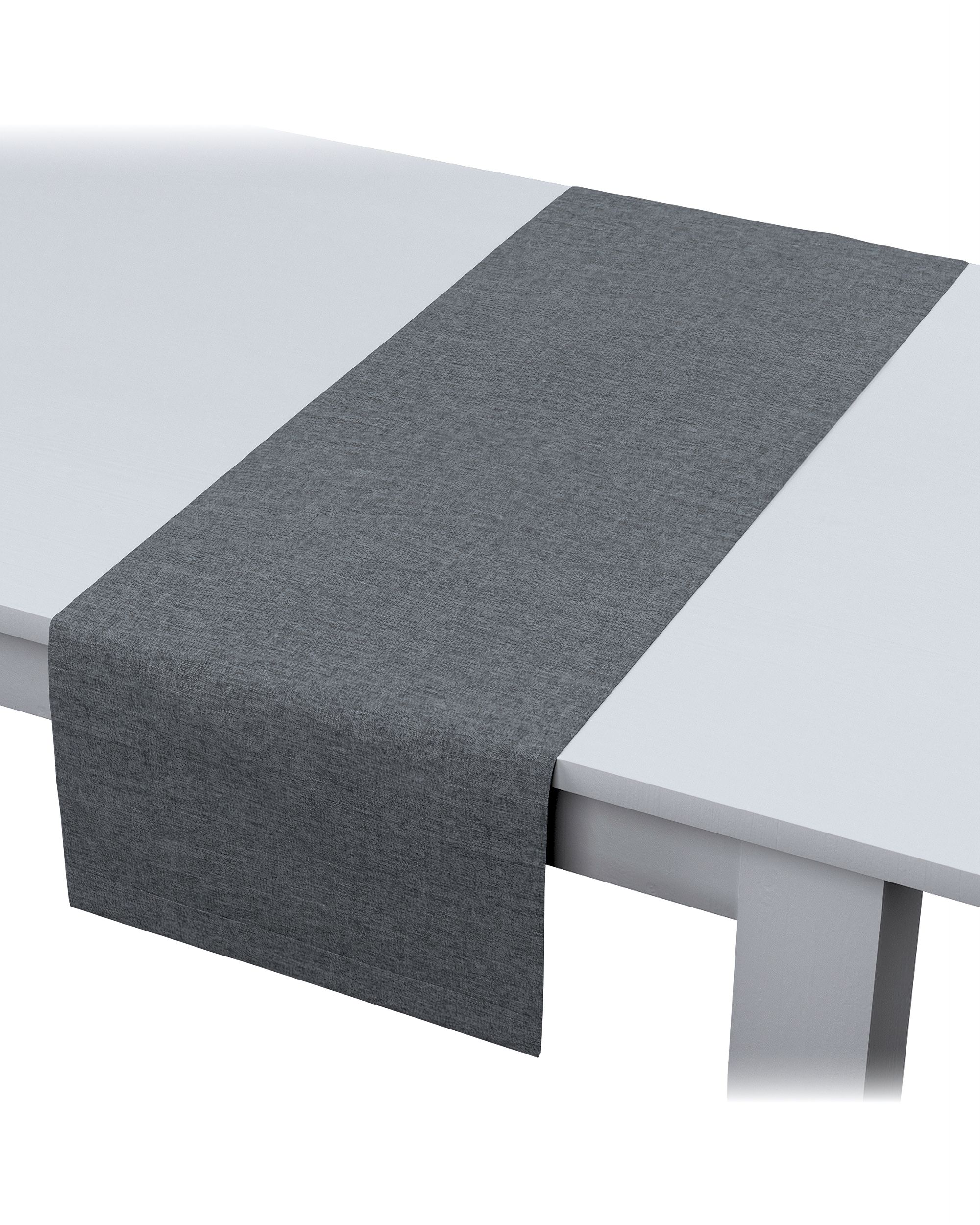 Table runner product colour grey fabric structured (hover)