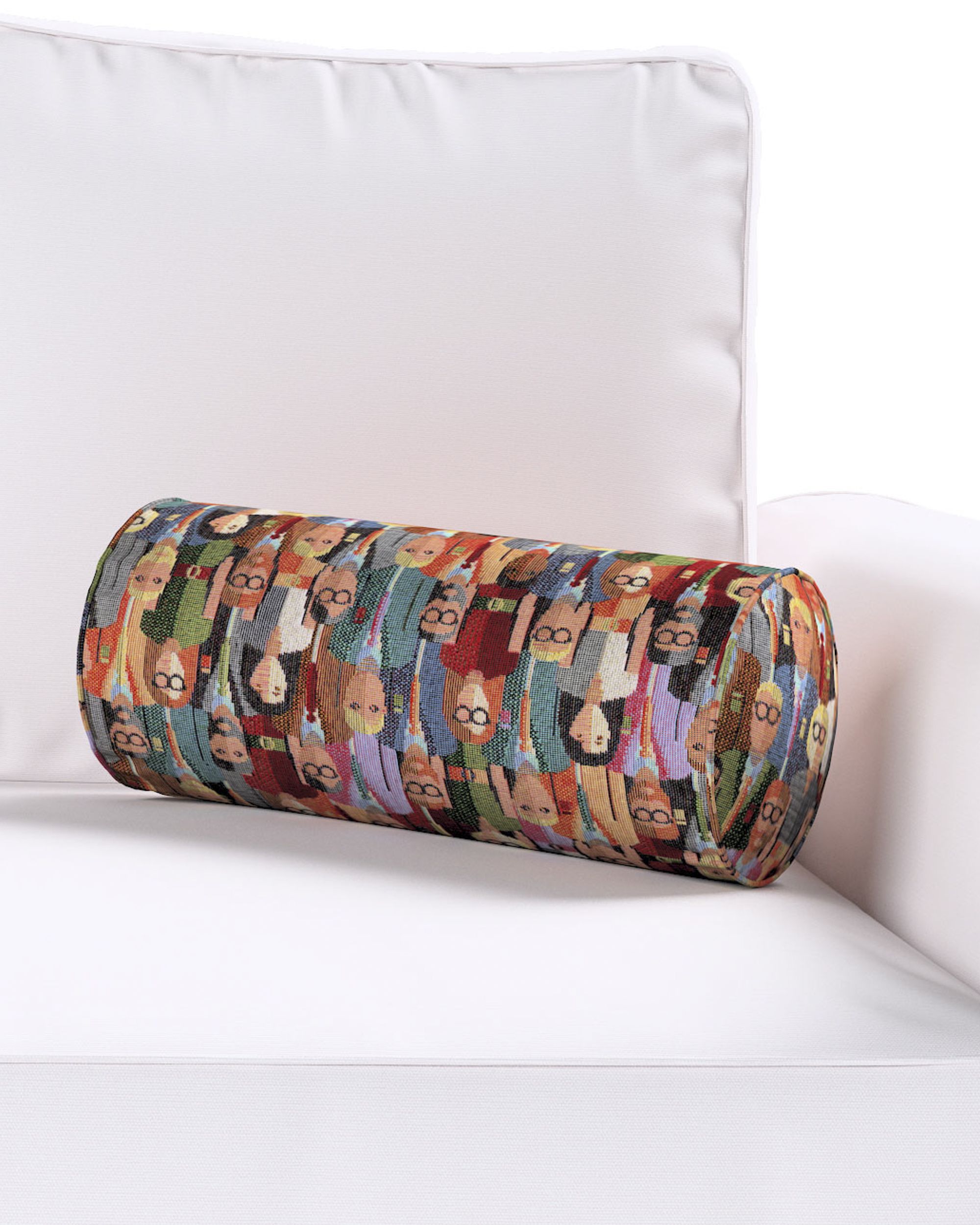 Simple bolster pillow product colour multicolour fabric structured, patterned (hover)
