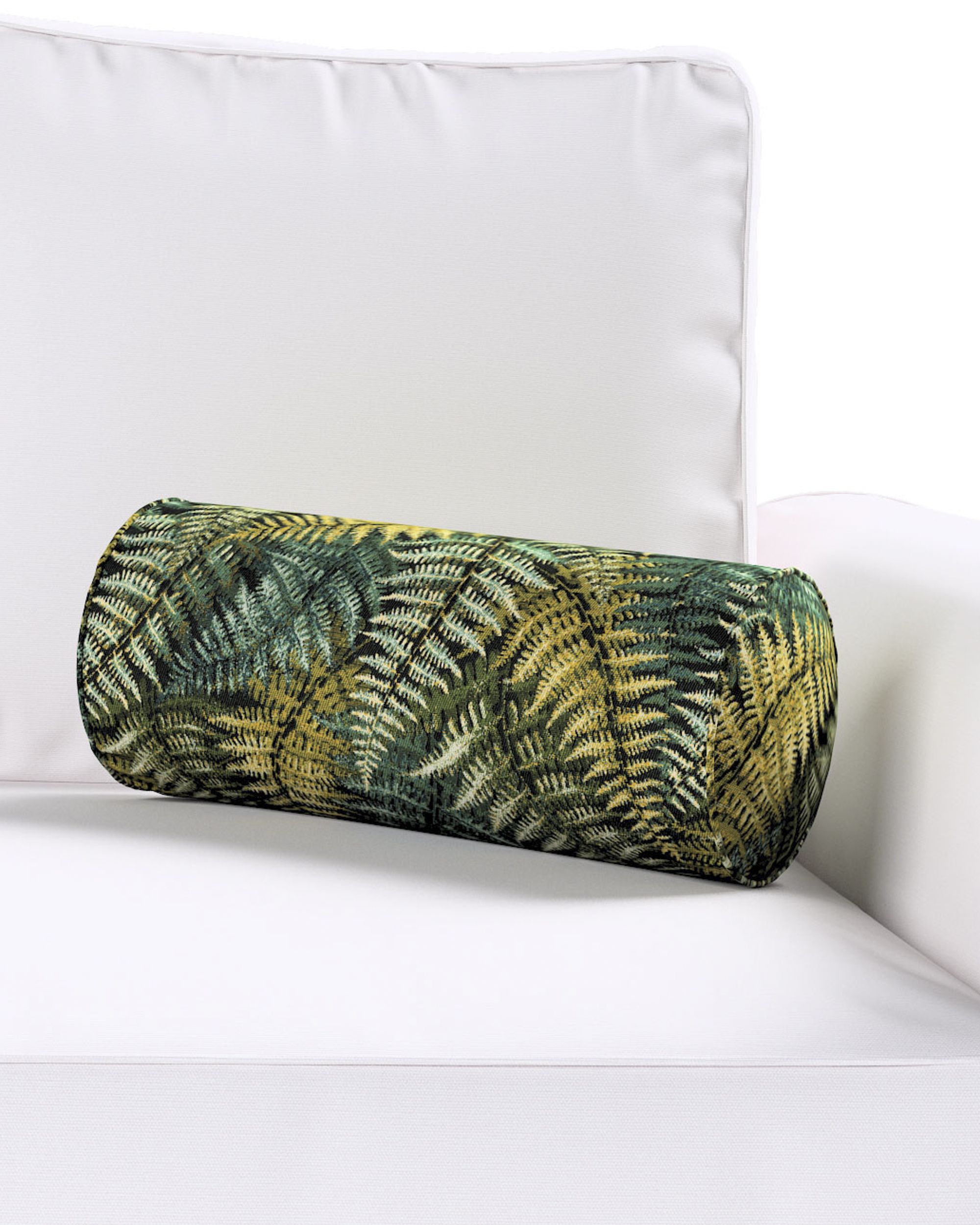 Simple bolster pillow product colour green fabric structured, patterned (hover)