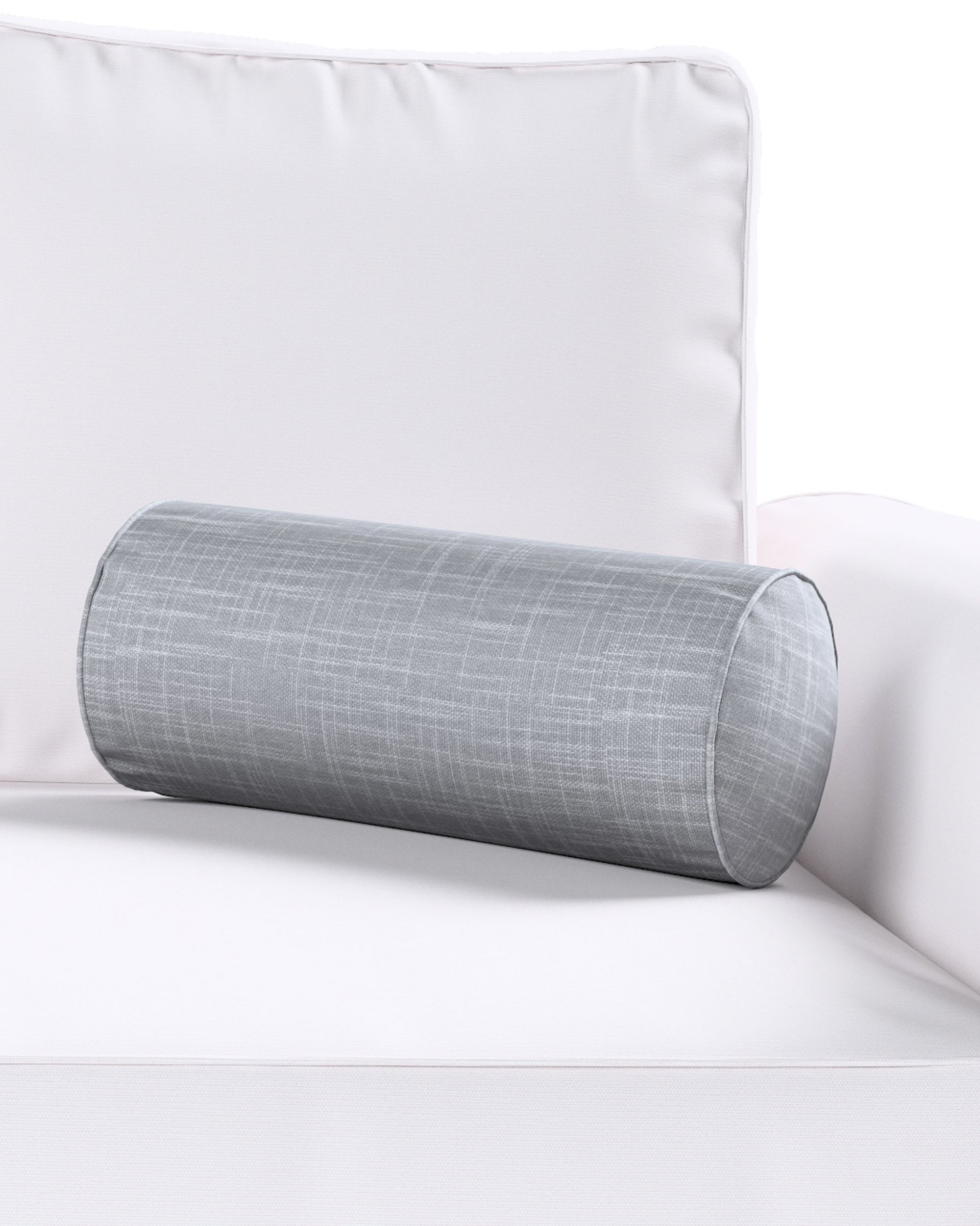 Simple bolster pillow product colour grey fabric structured (hover)