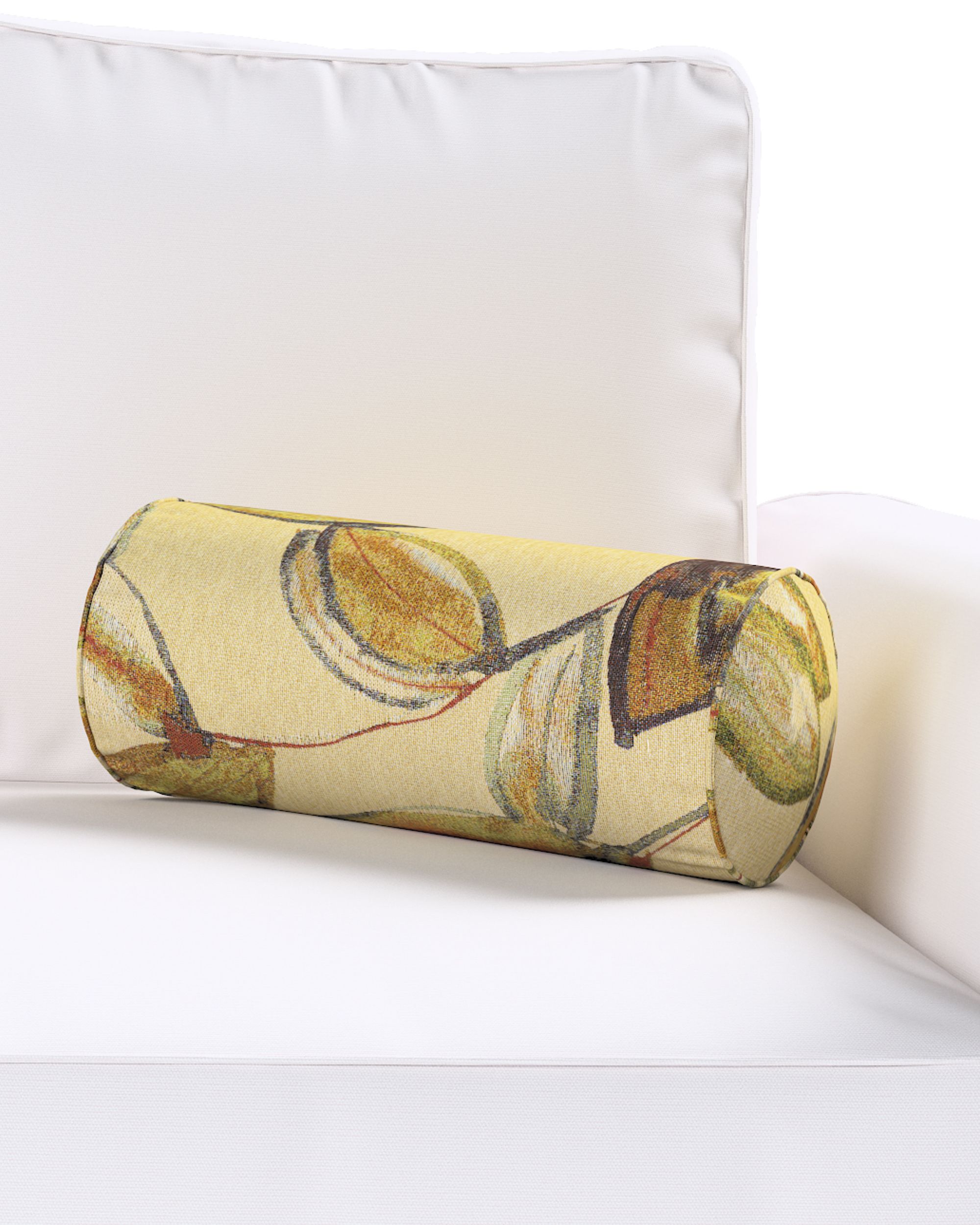 Simple bolster pillow product colour beige fabric structured, patterned (hover)