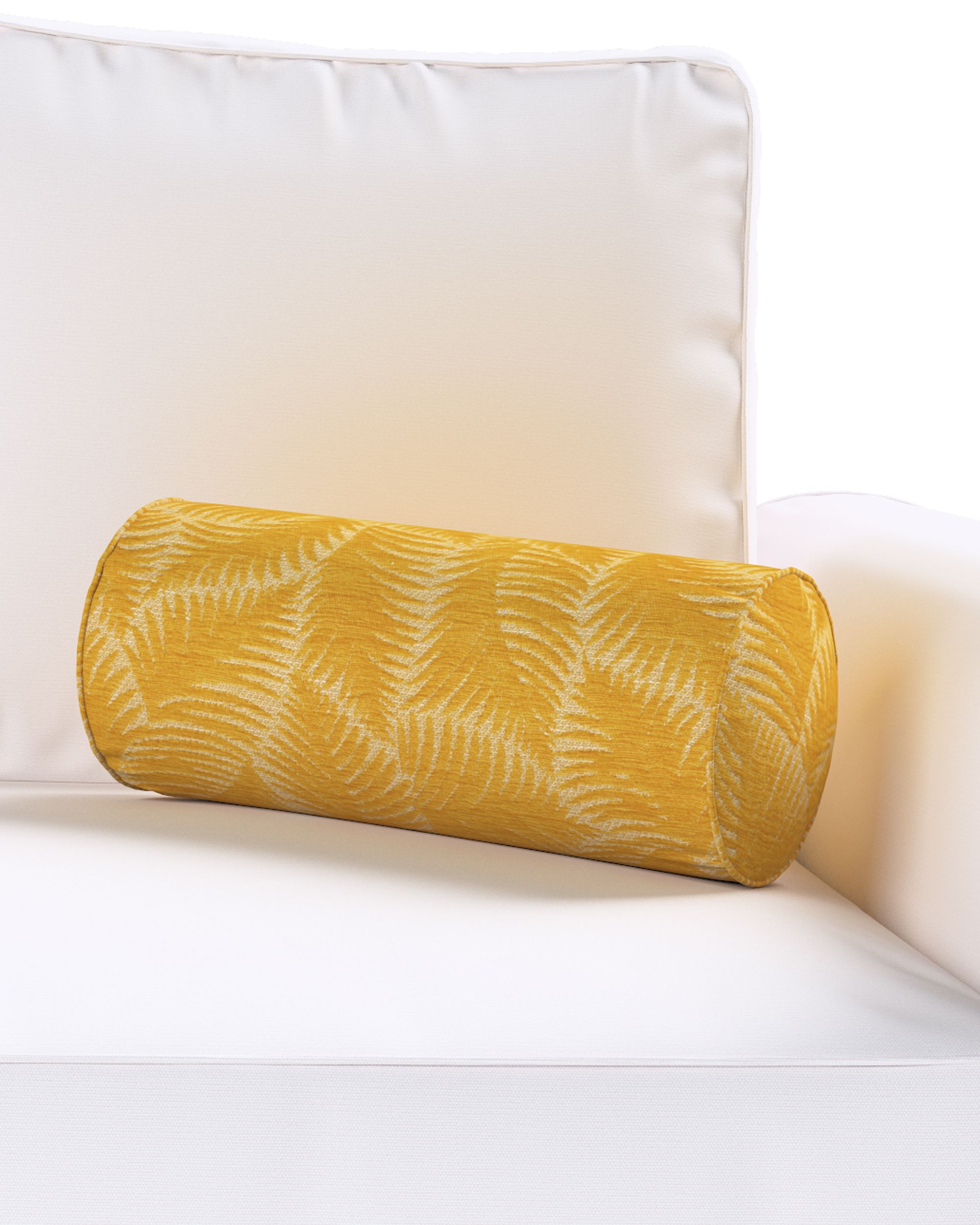 Simple bolster pillow product colour yellow fabric structured, patterned (hover)