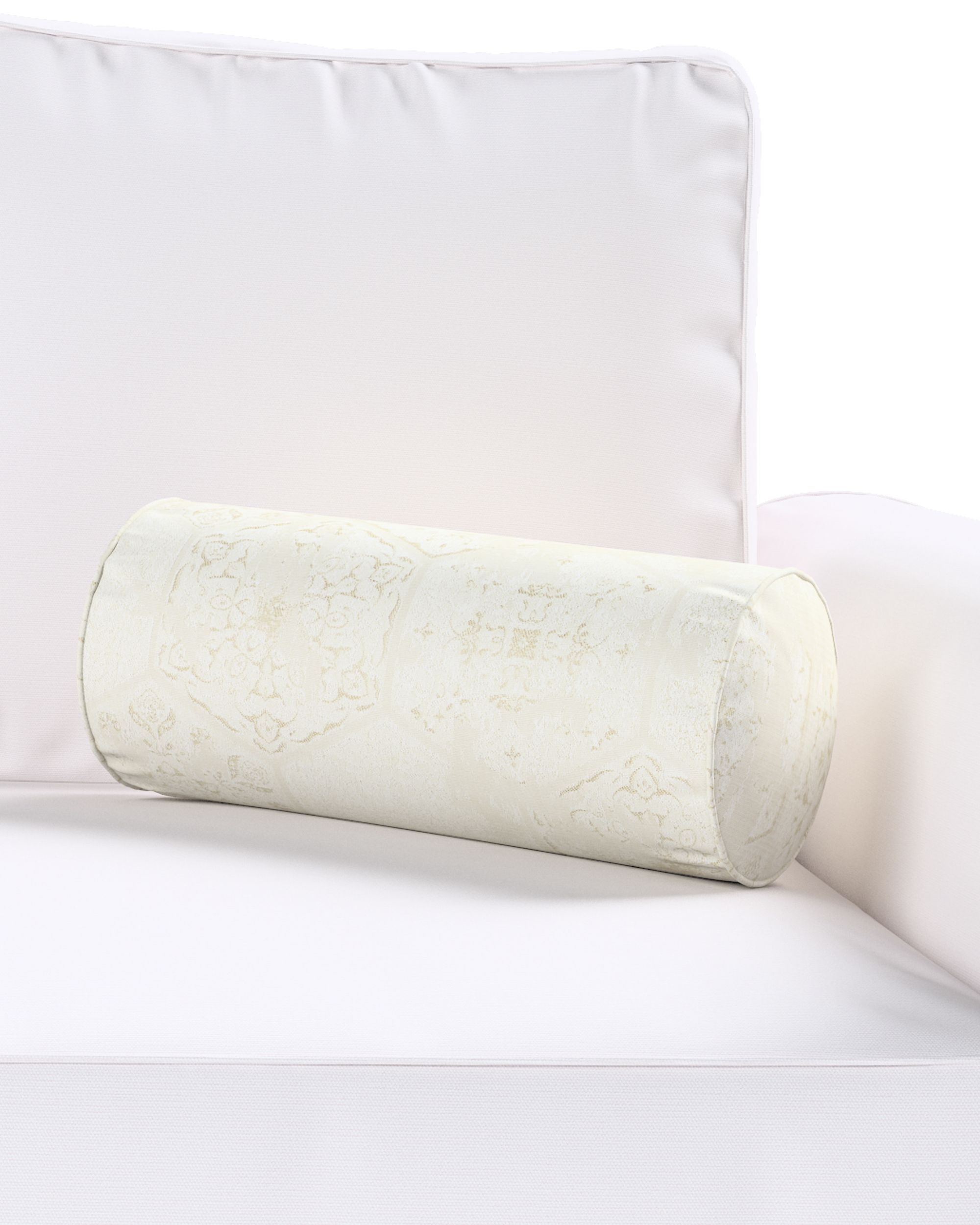 Simple bolster pillow product colour cream fabric gloss, structured, patterned (hover)