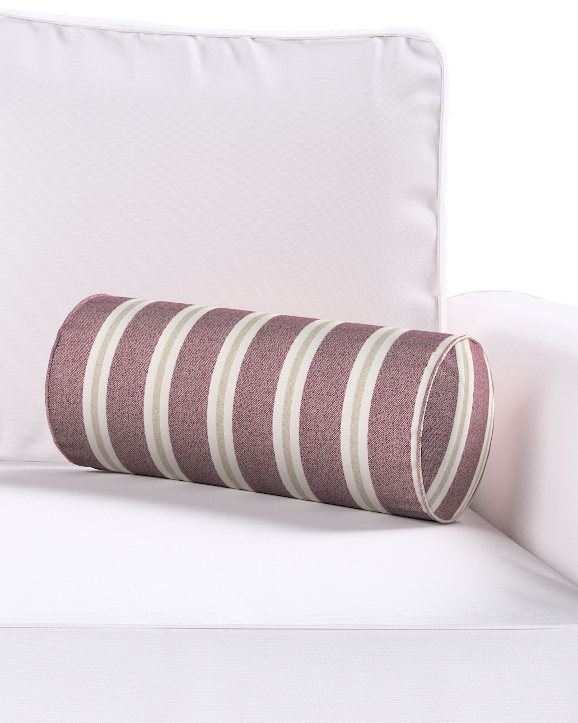 Simple bolster pillow product colour red fabric structured, patterned (hover)