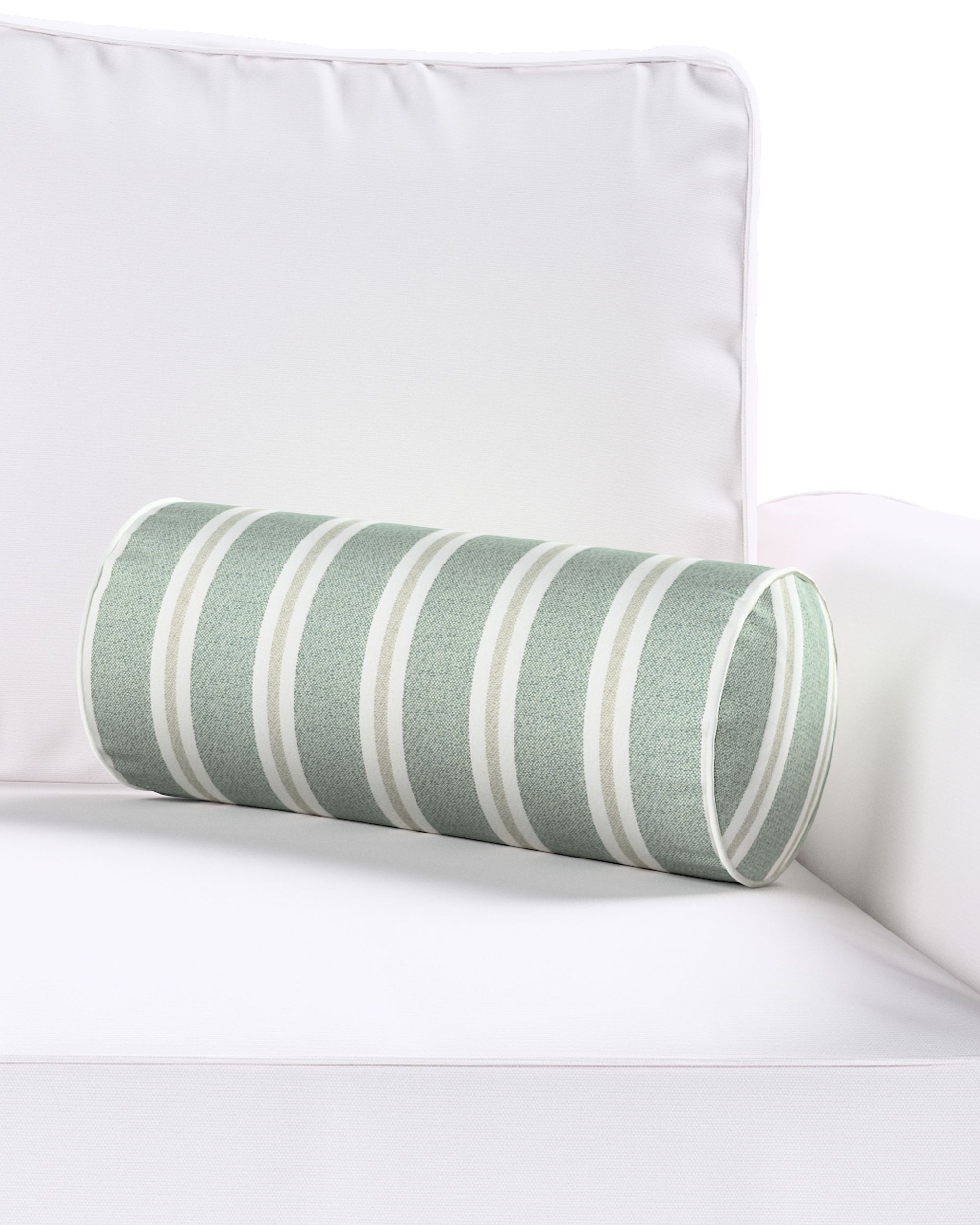 Simple bolster pillow product colour green fabric structured, patterned (hover)
