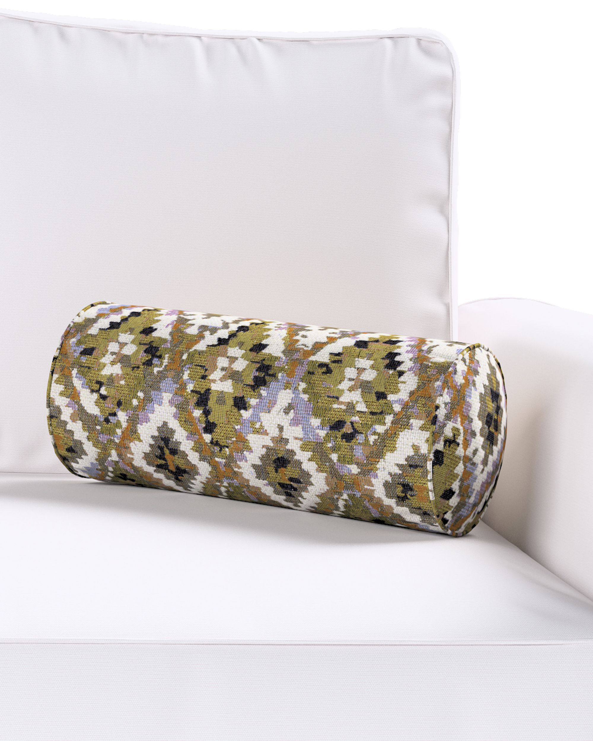 Simple bolster pillow product colour multicolour fabric structured, patterned (hover)