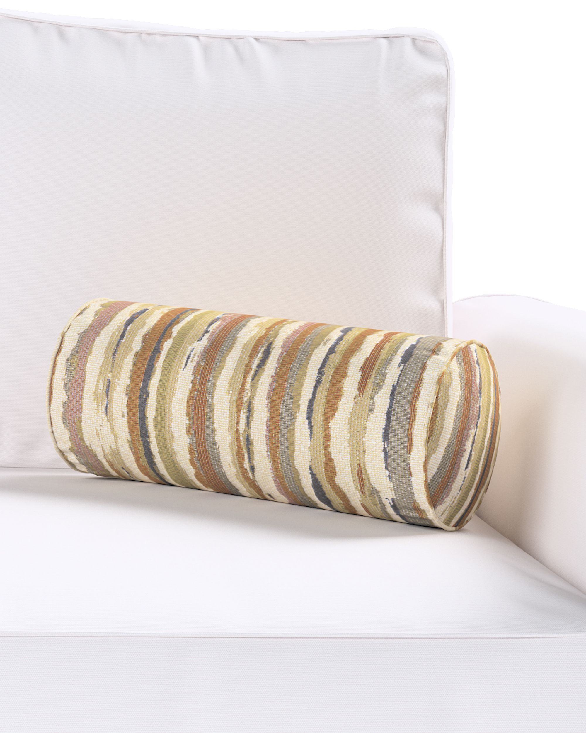 Simple bolster pillow product colour beige fabric structured, patterned (hover)