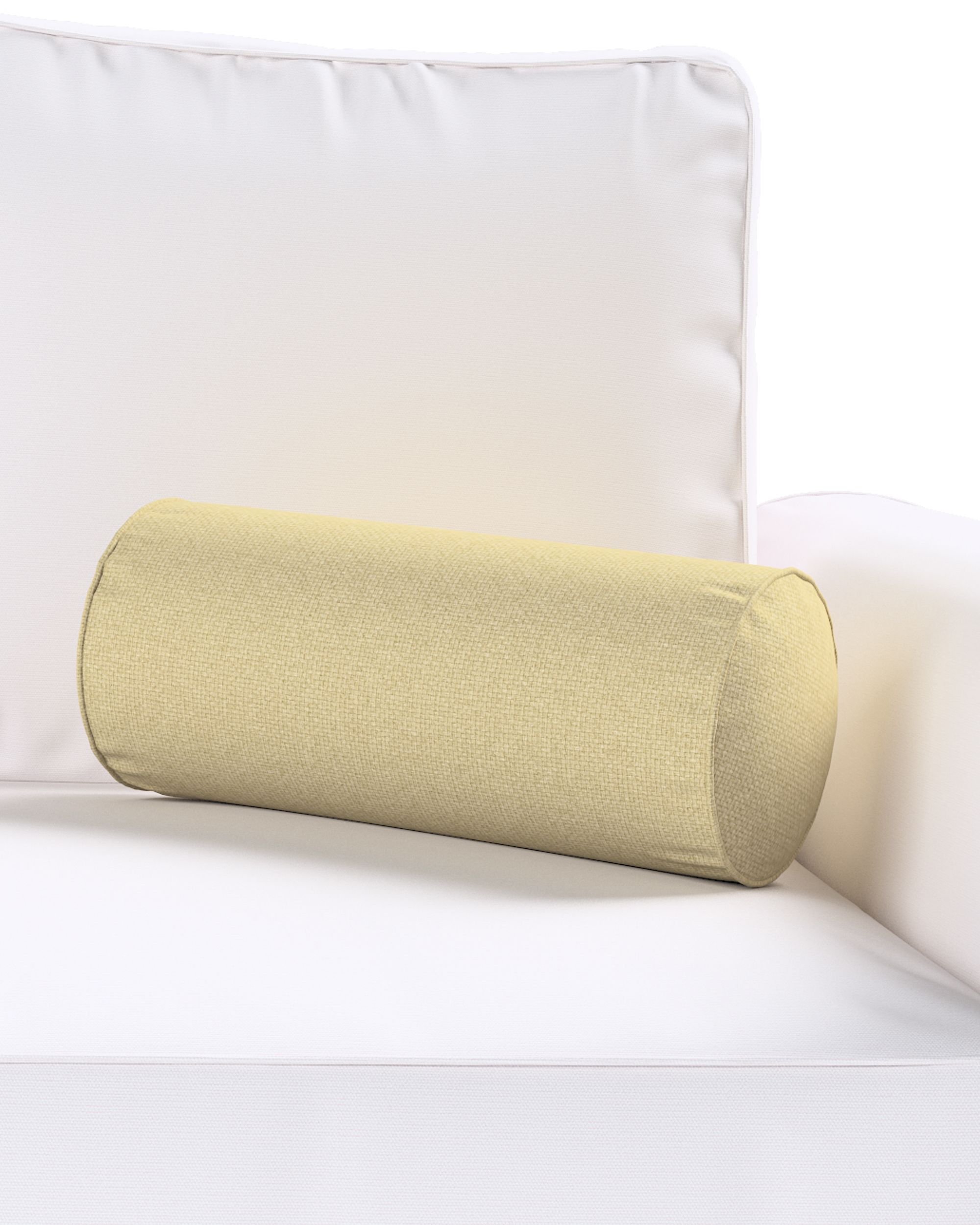 Simple bolster pillow product colour green fabric structured (hover)