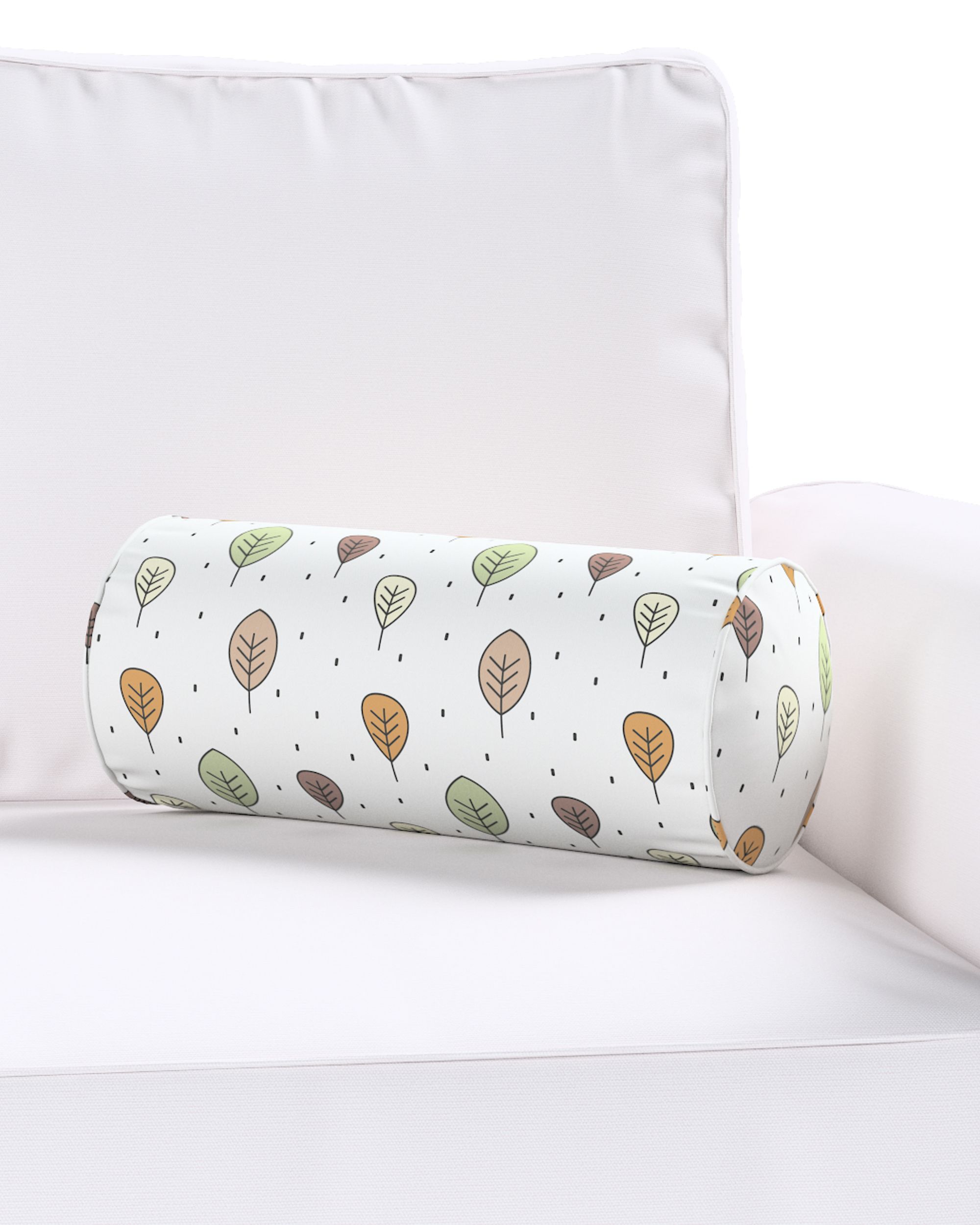 Simple bolster pillow product colour brown fabric patterned (hover)