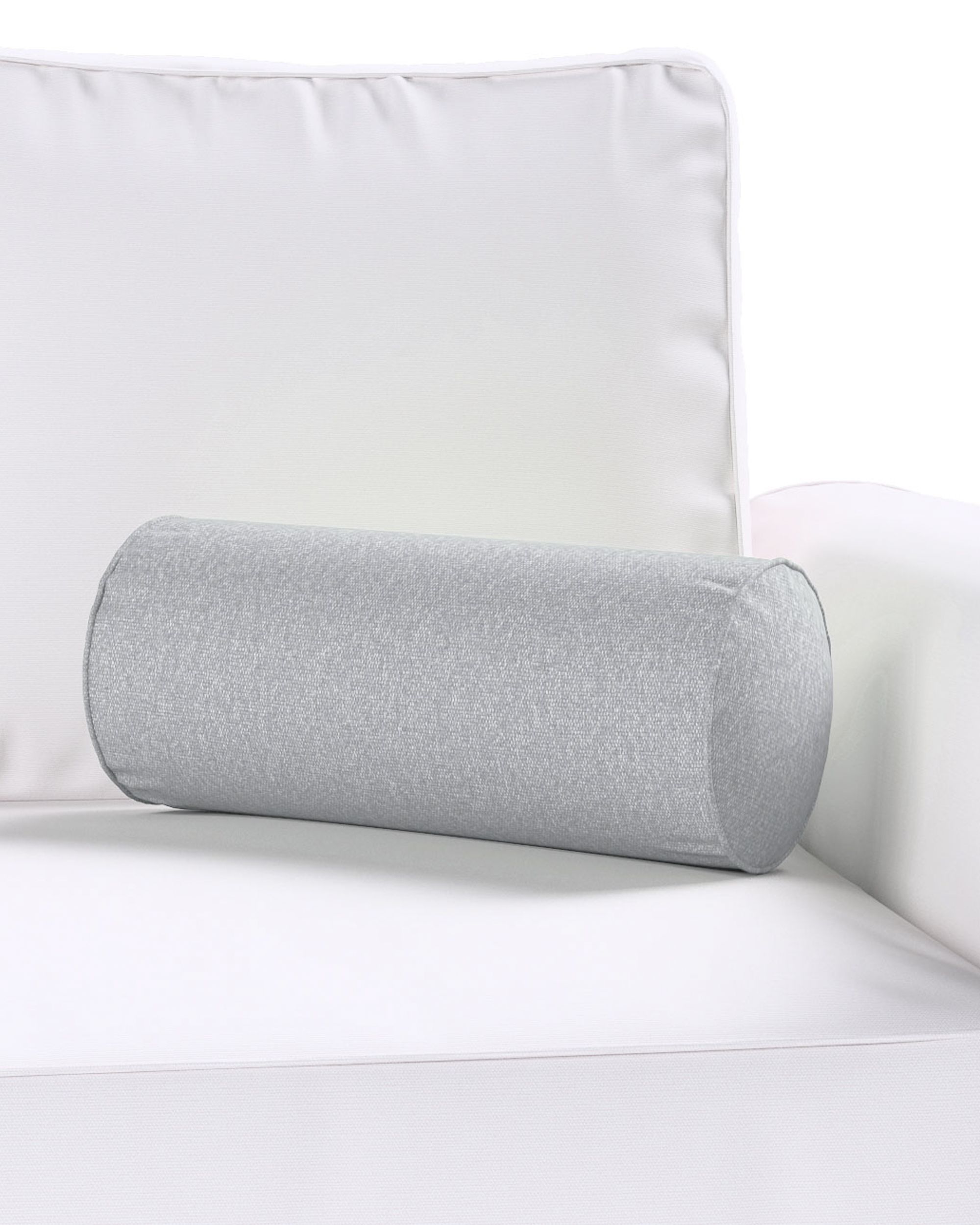 Simple bolster pillow product colour grey fabric structured (hover)
