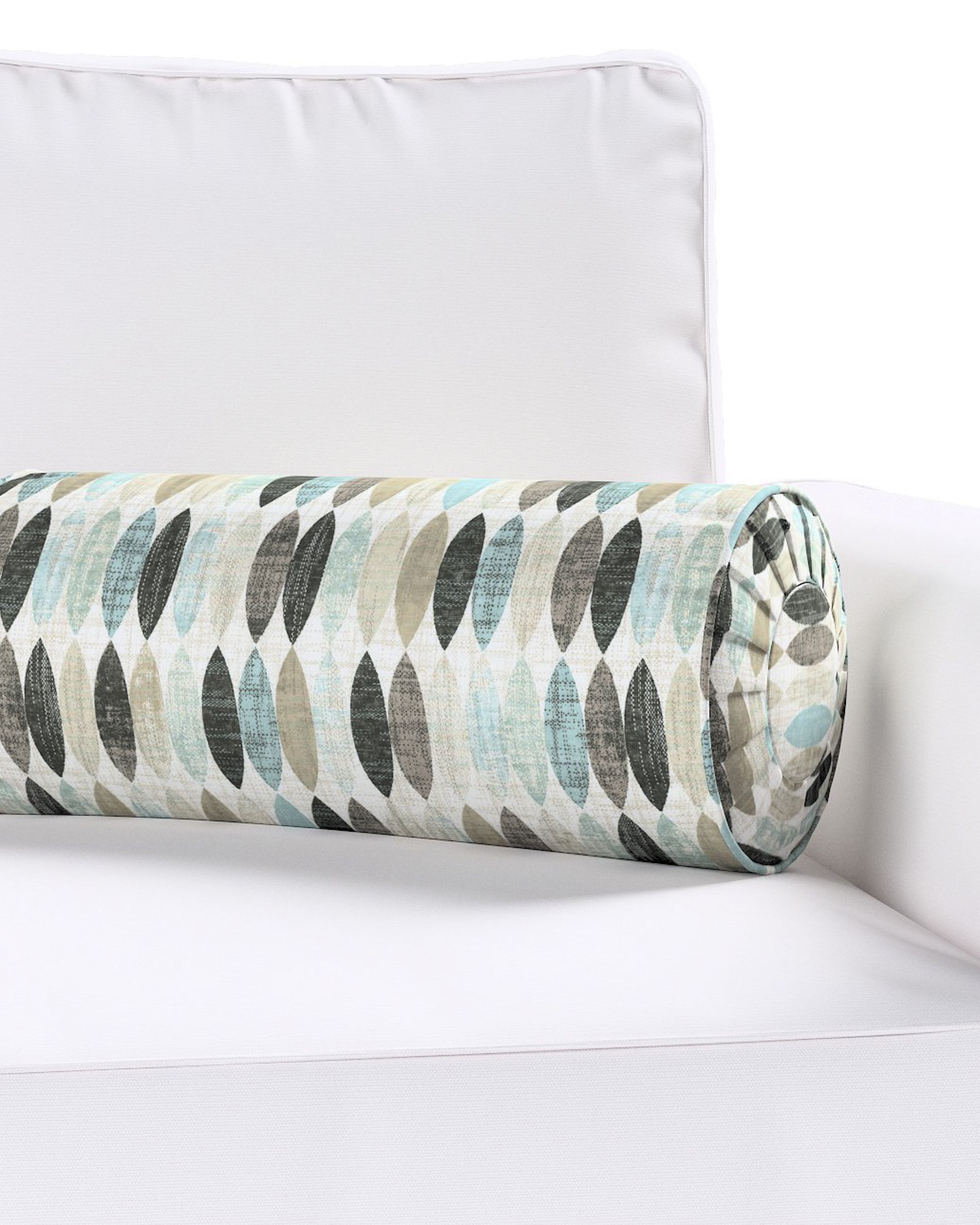Bolster pillow with pleats product colour beige fabric patterned (hover)