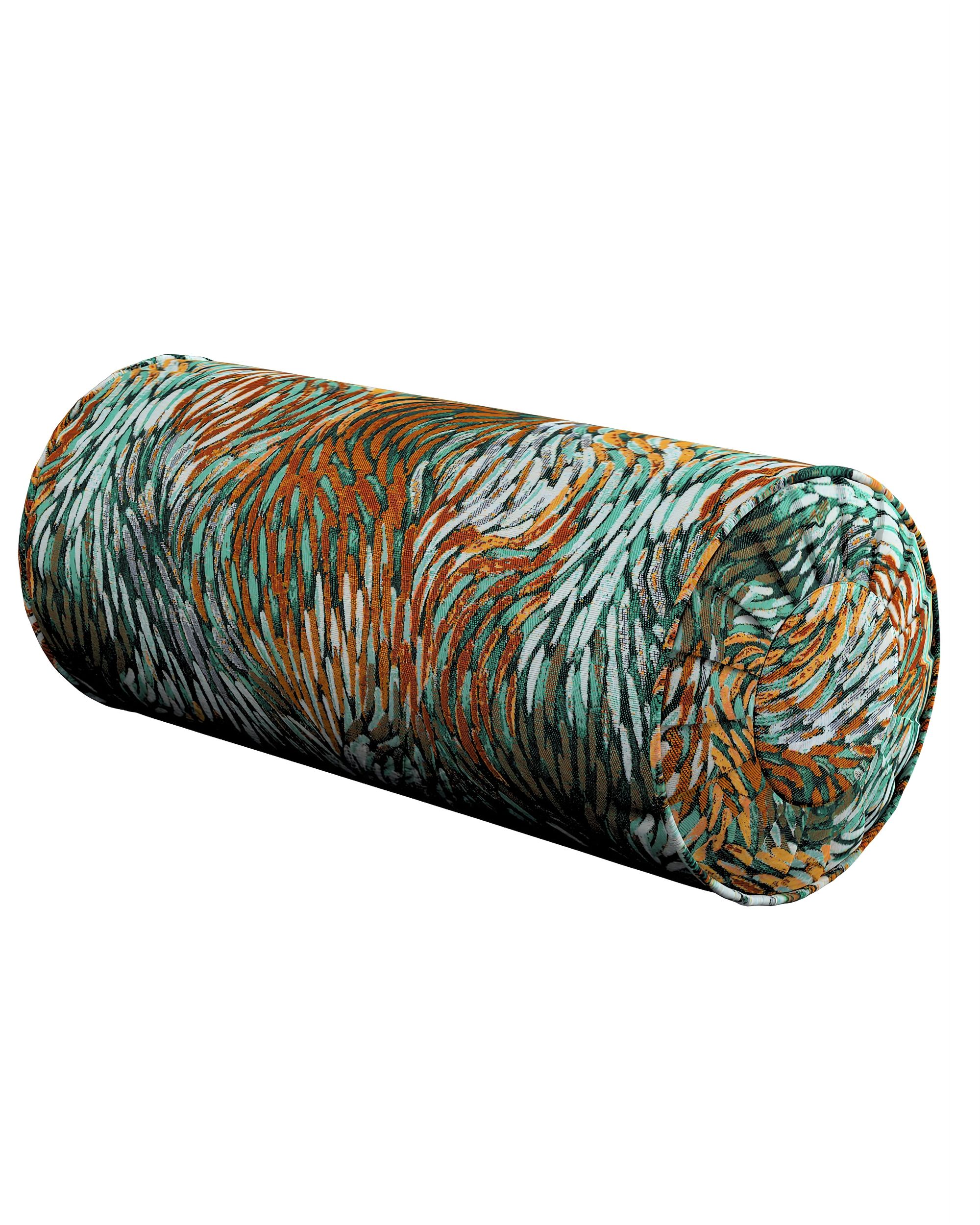 Bolster pillow with pleats product colour multicolour fabric structured, patterned